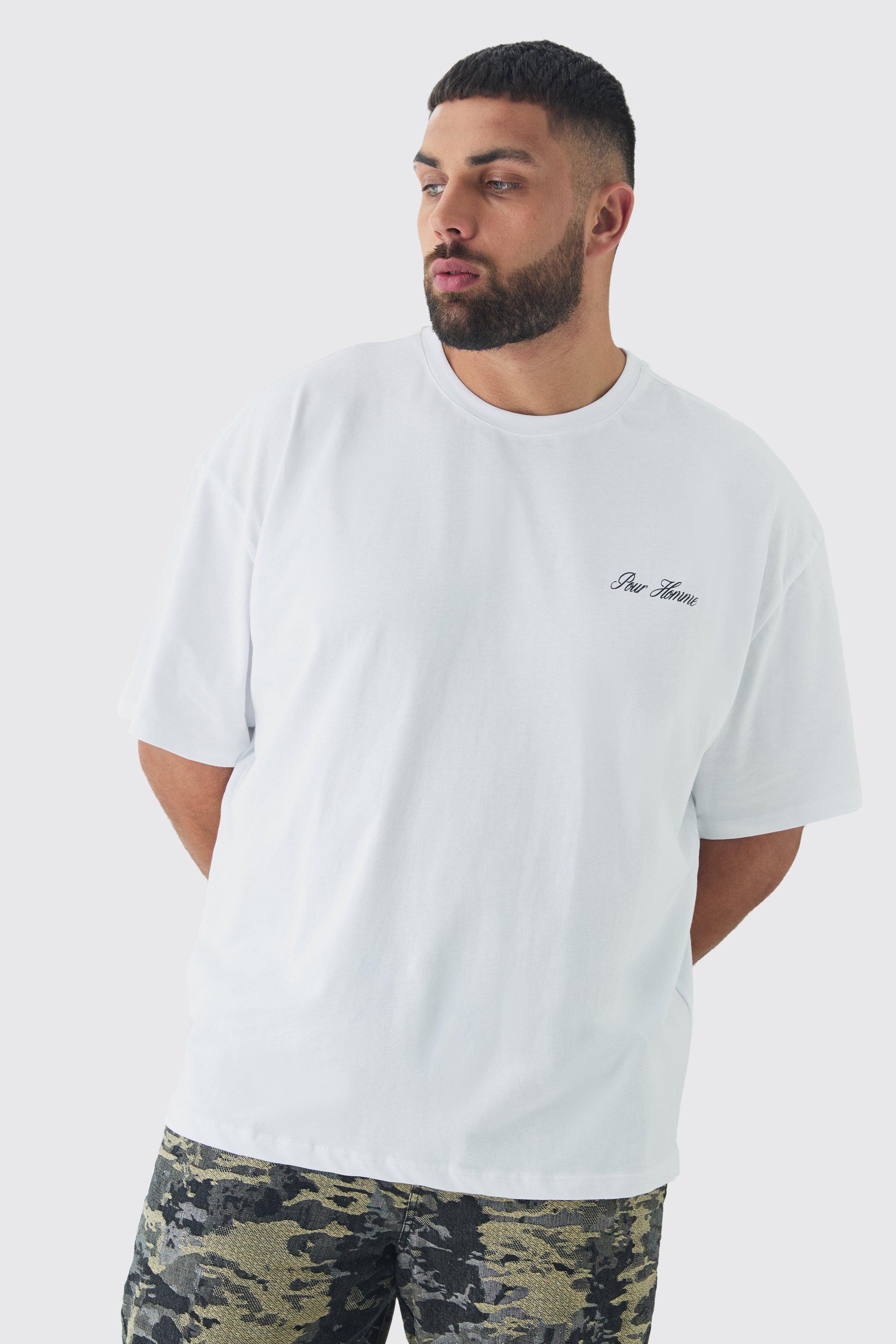 Mens White Plus Oversized High Build Limited Edition T-Shirt, White