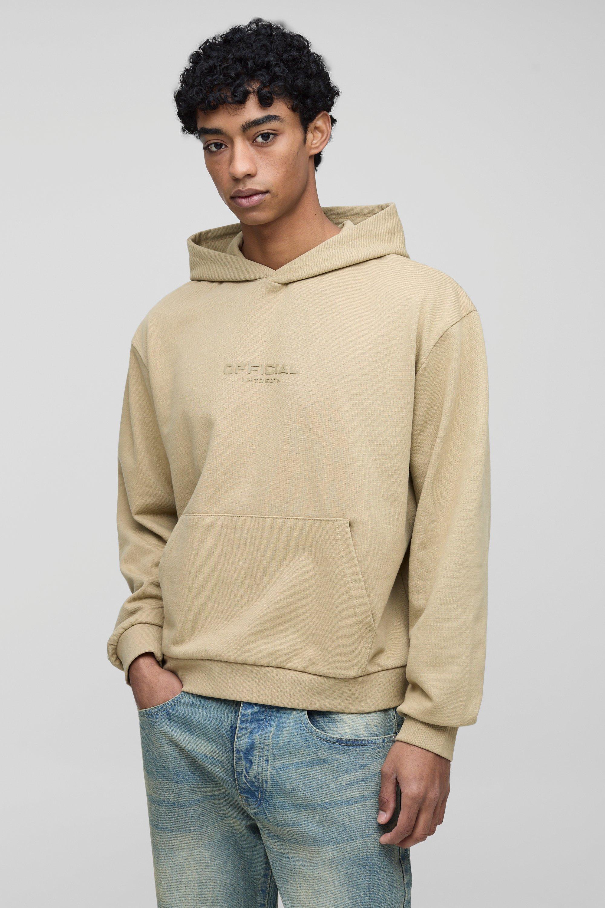 Mens Green Oversized Boxy Heavyweight Hoodie, Green