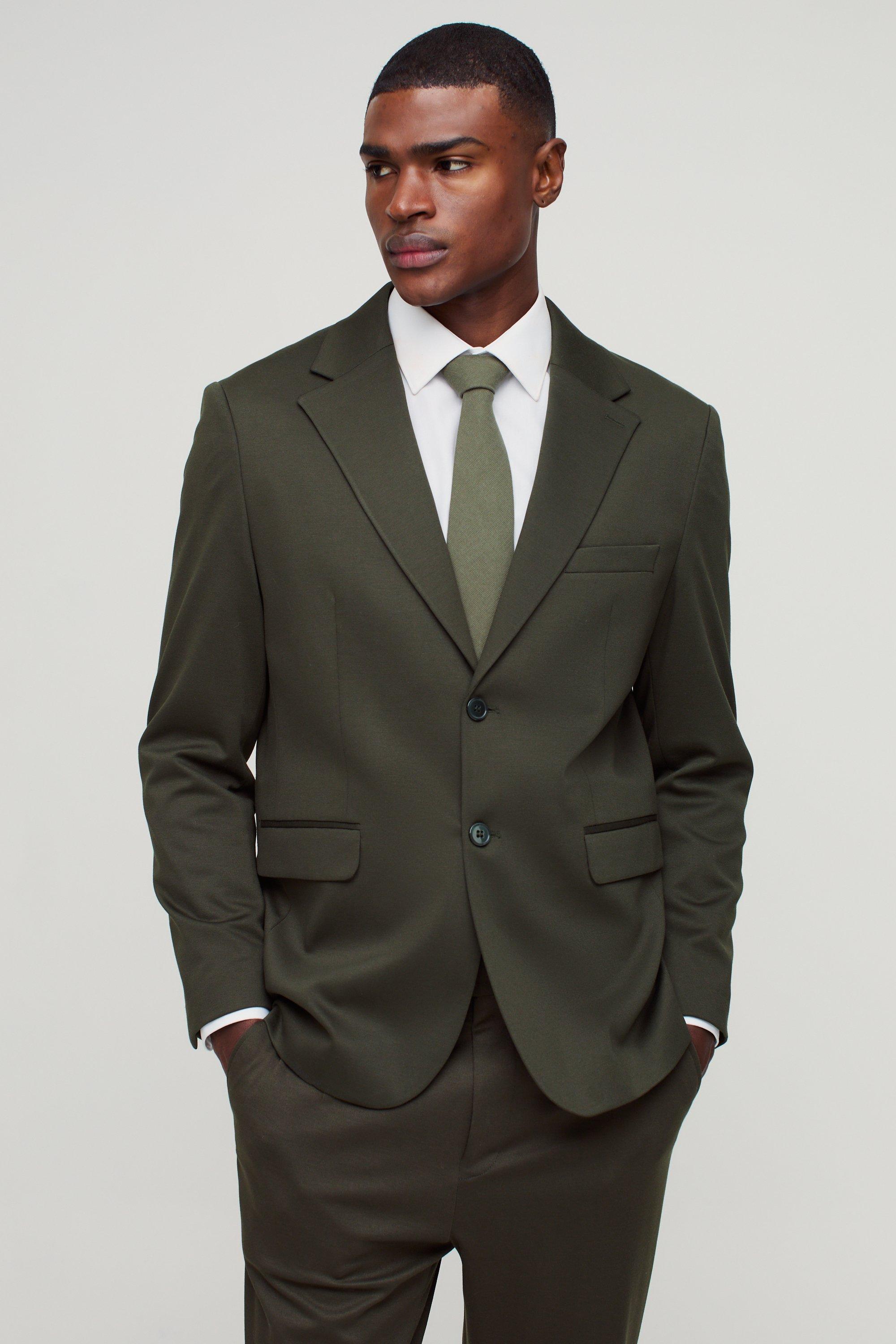 Blazer dritto in jersey, Verde