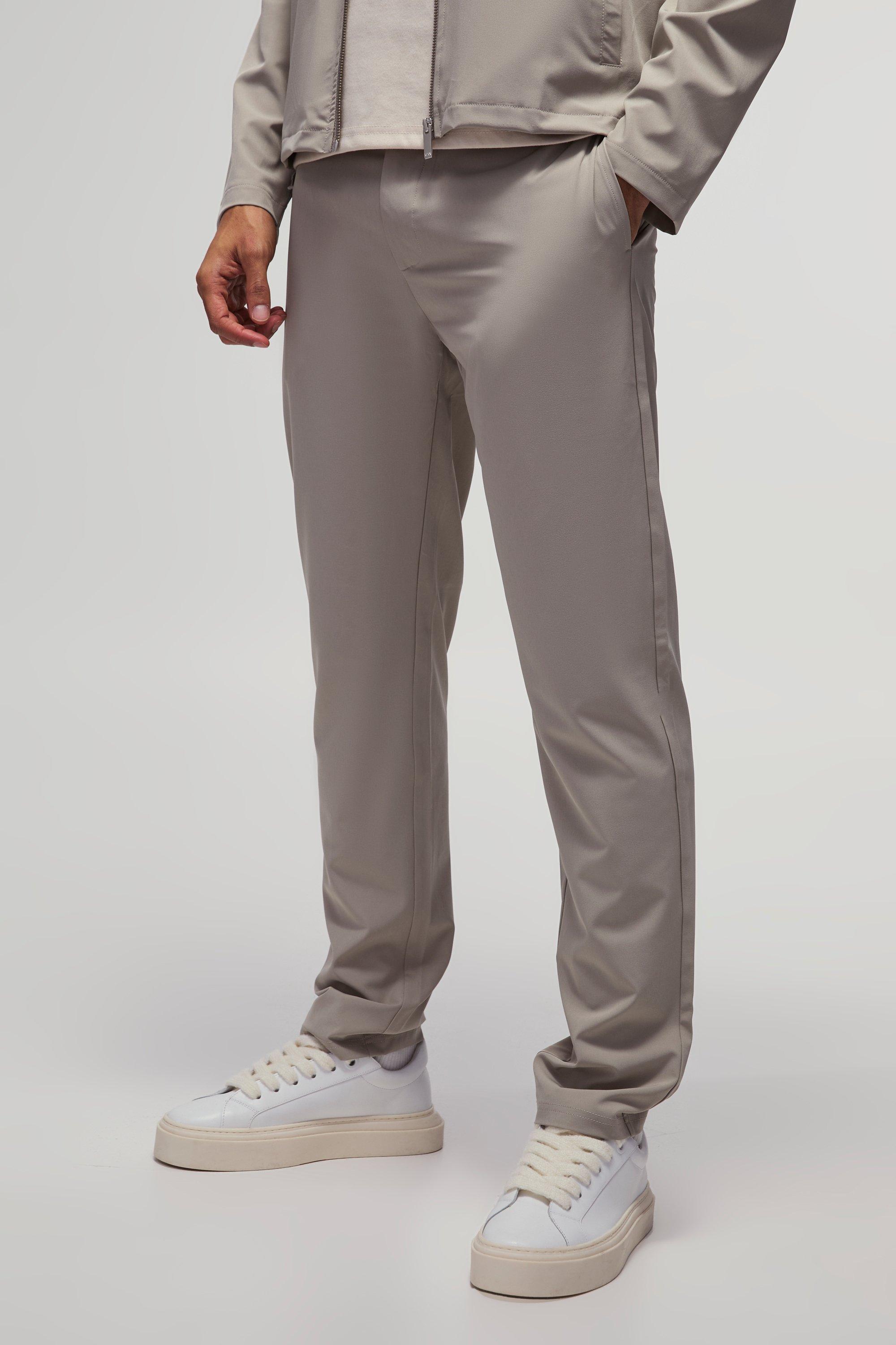 Image of Pantaloni Homme Slim Fit in Stretch tecnico con vita fissa, Grigio