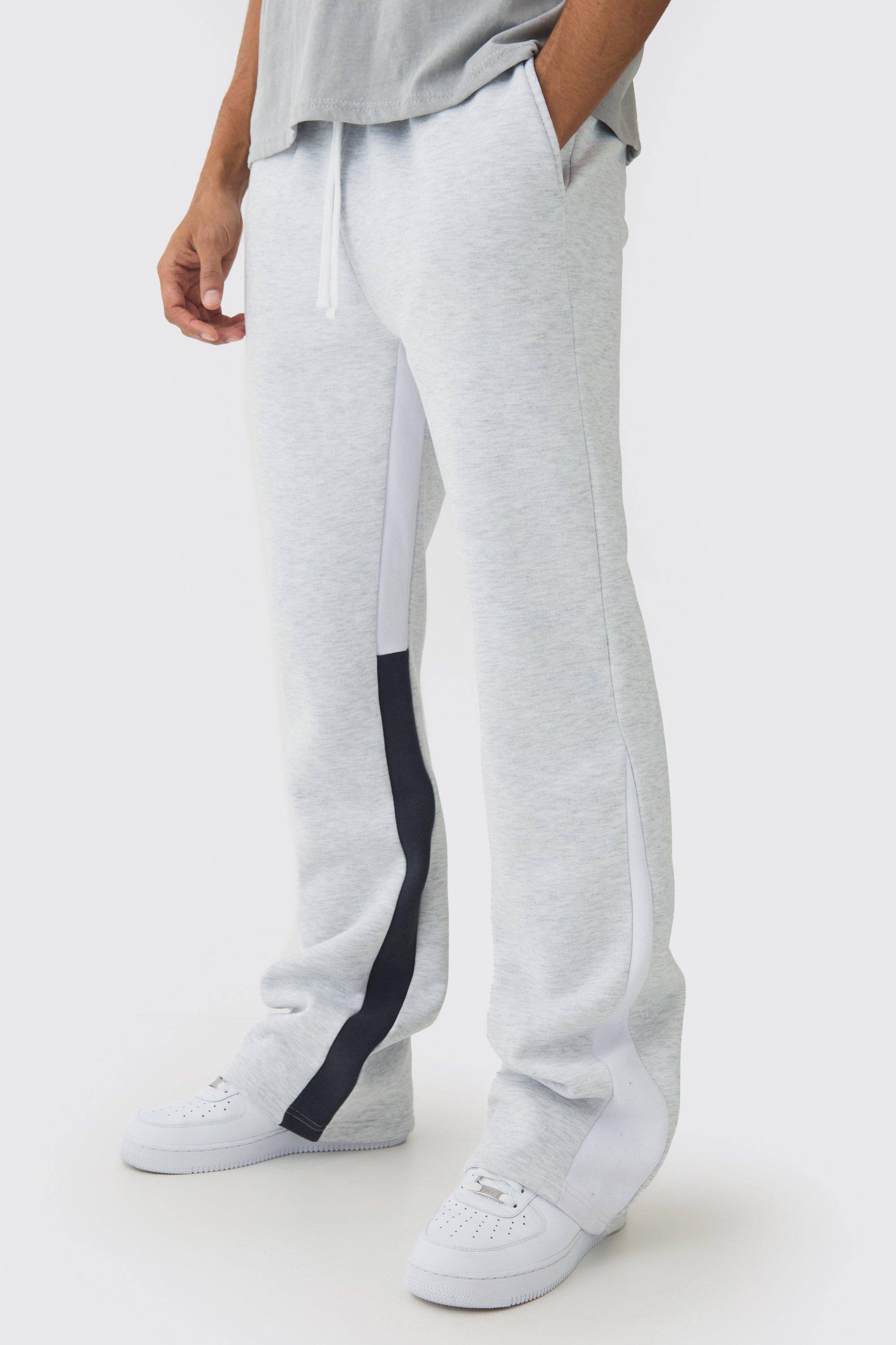 Pantaloni tuta Regular Fit con inserti e pieghe sul fondo, Grigio