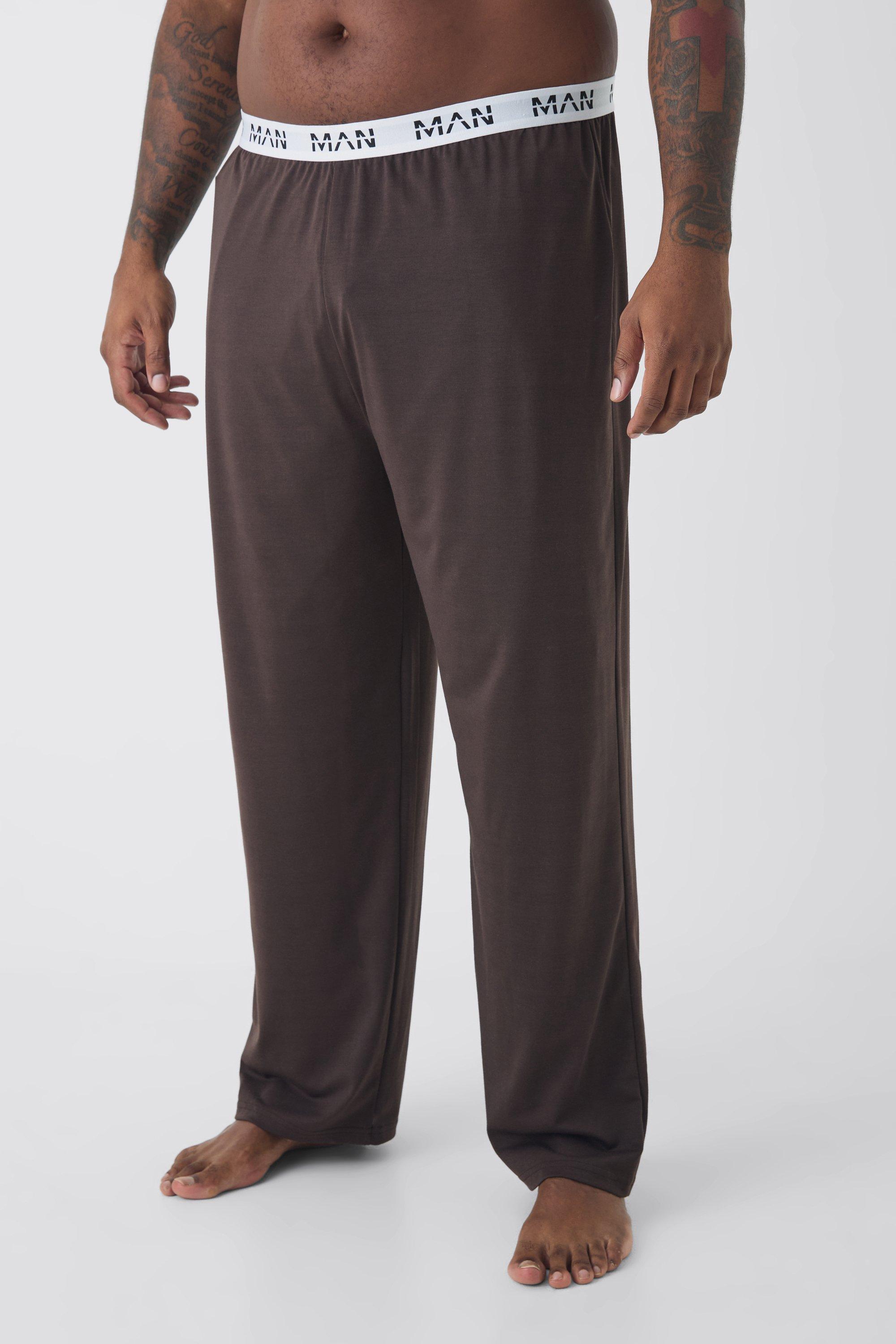 Womens Plus Relaxed Man Dash Lounge Joggers In Brown - Xxxxl, Brown