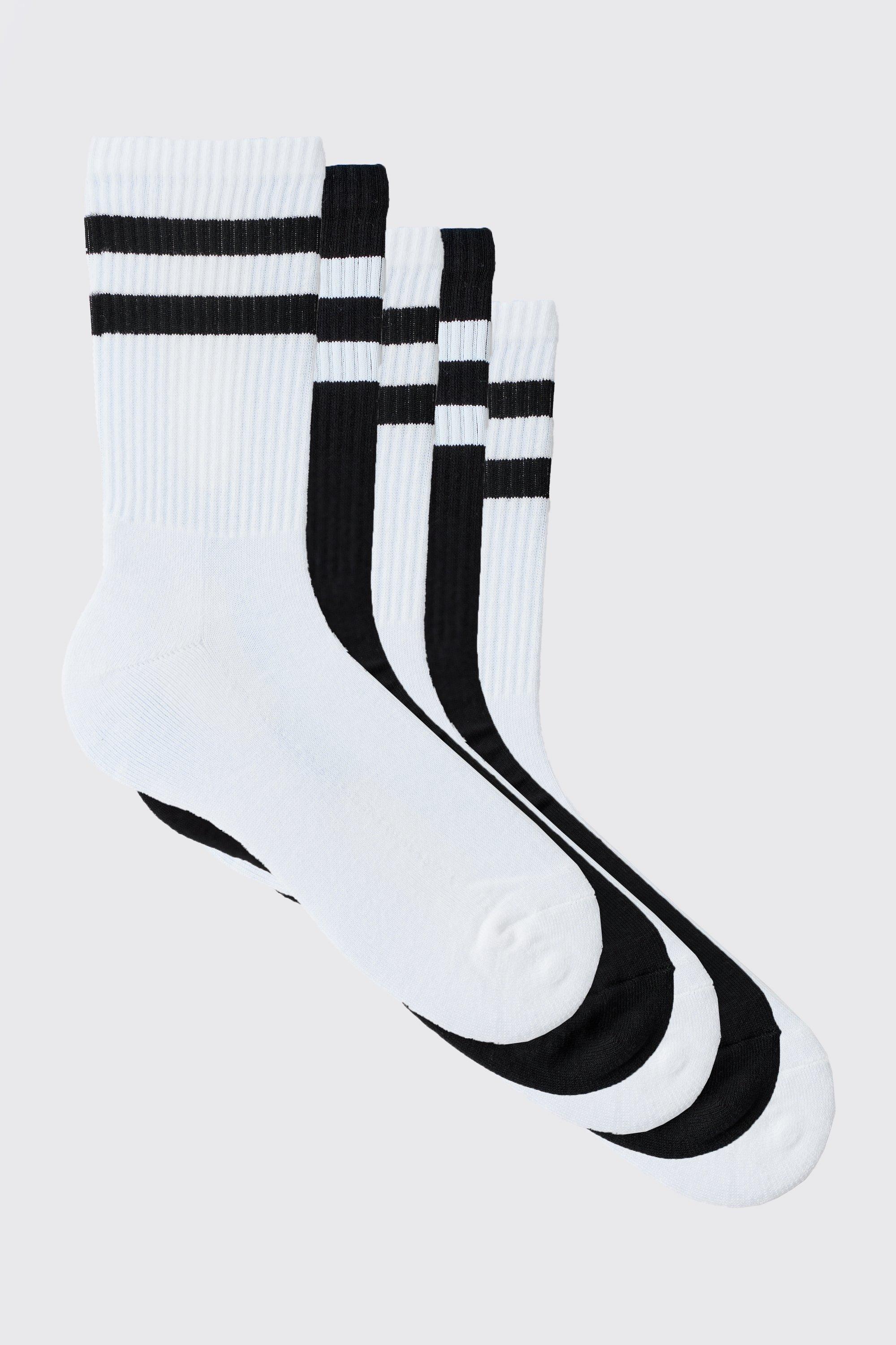 Calzini sportivi a righe miste - set di 5 paia, Multi