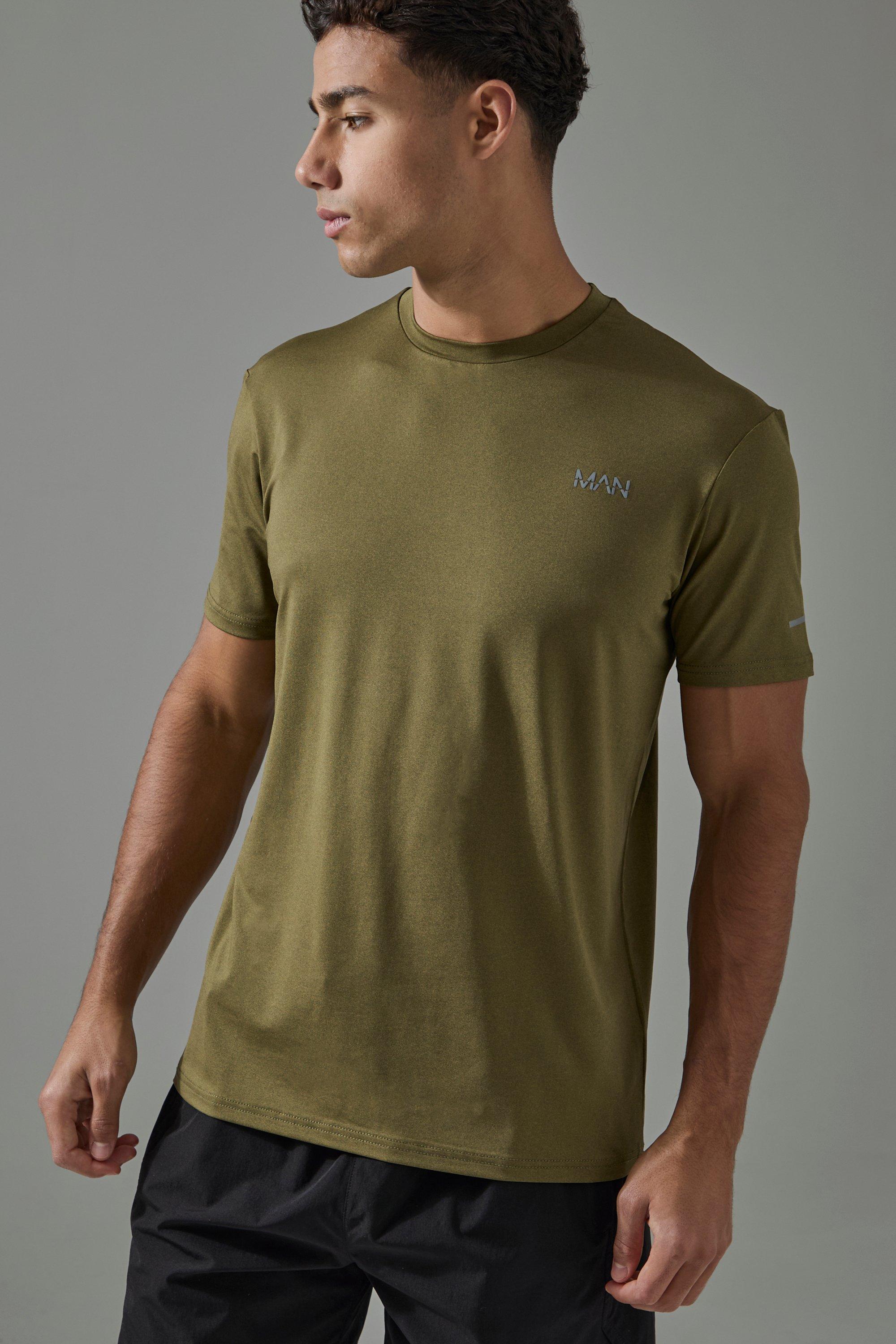 T-shirt Man Active Regular Fit per alta performance in mélange, Verde