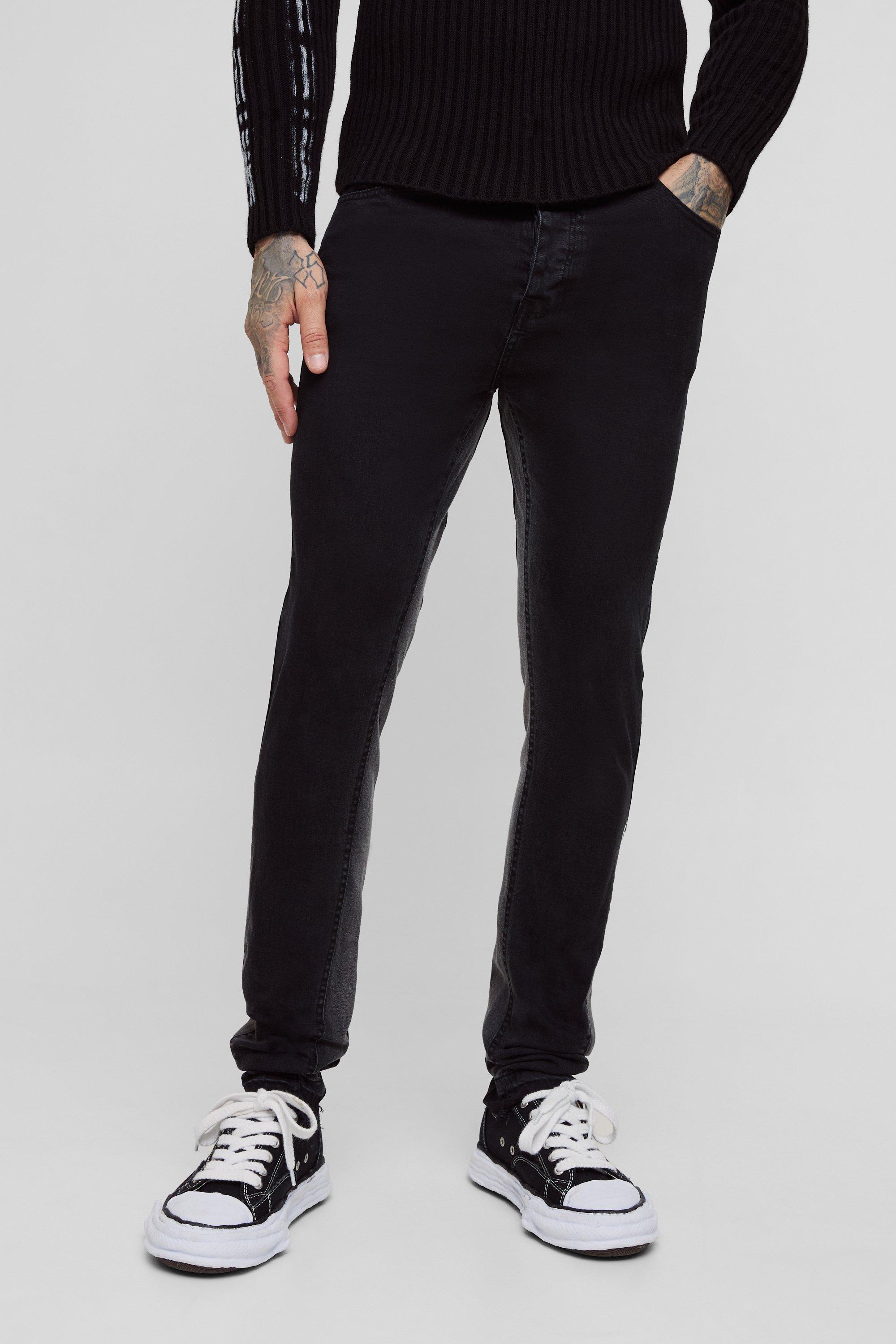 Pantaloni Tall Skinny Fit con inserti a contrasto, Nero