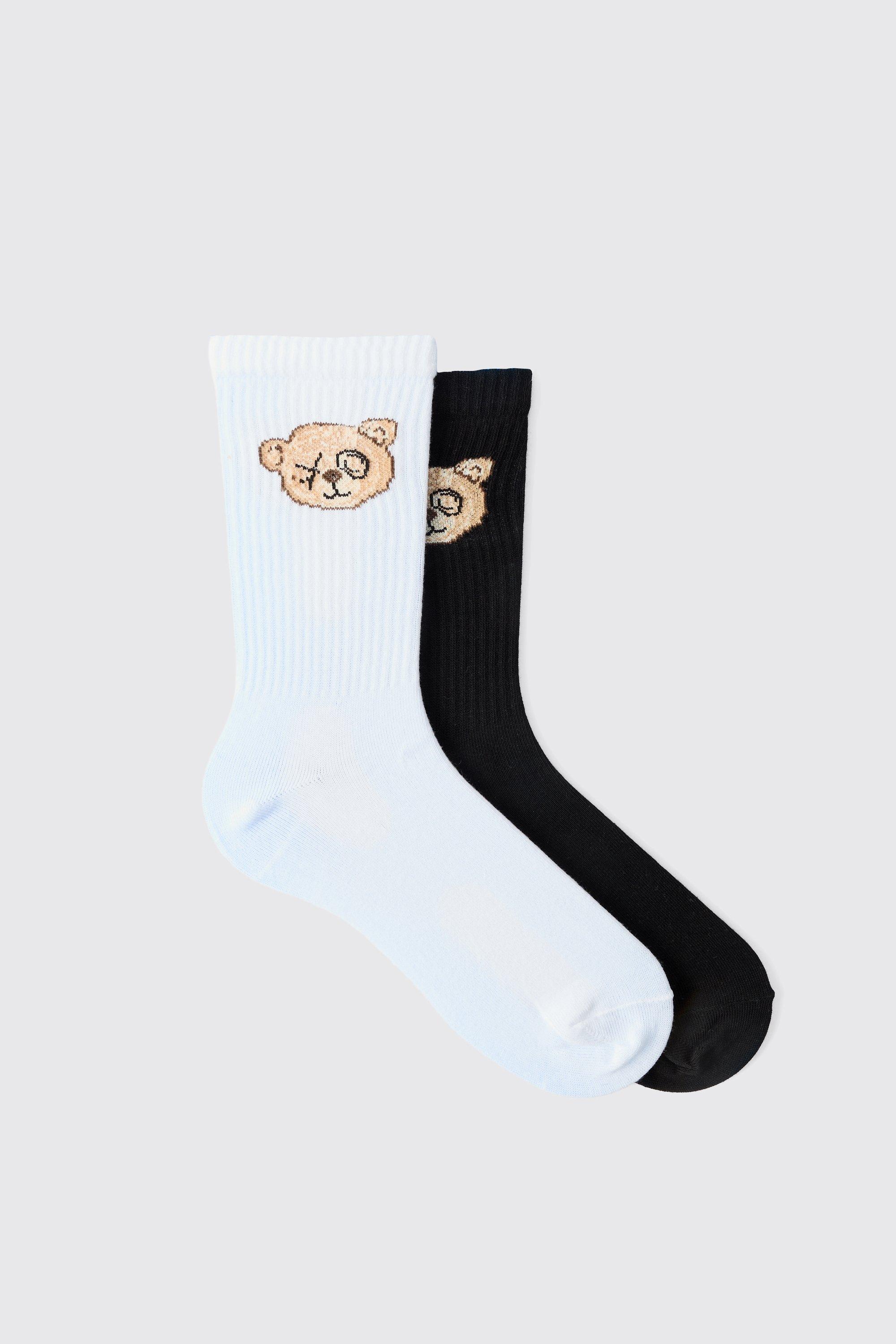 Calzini sportivi con orsetto - set di 2 paia, Multi