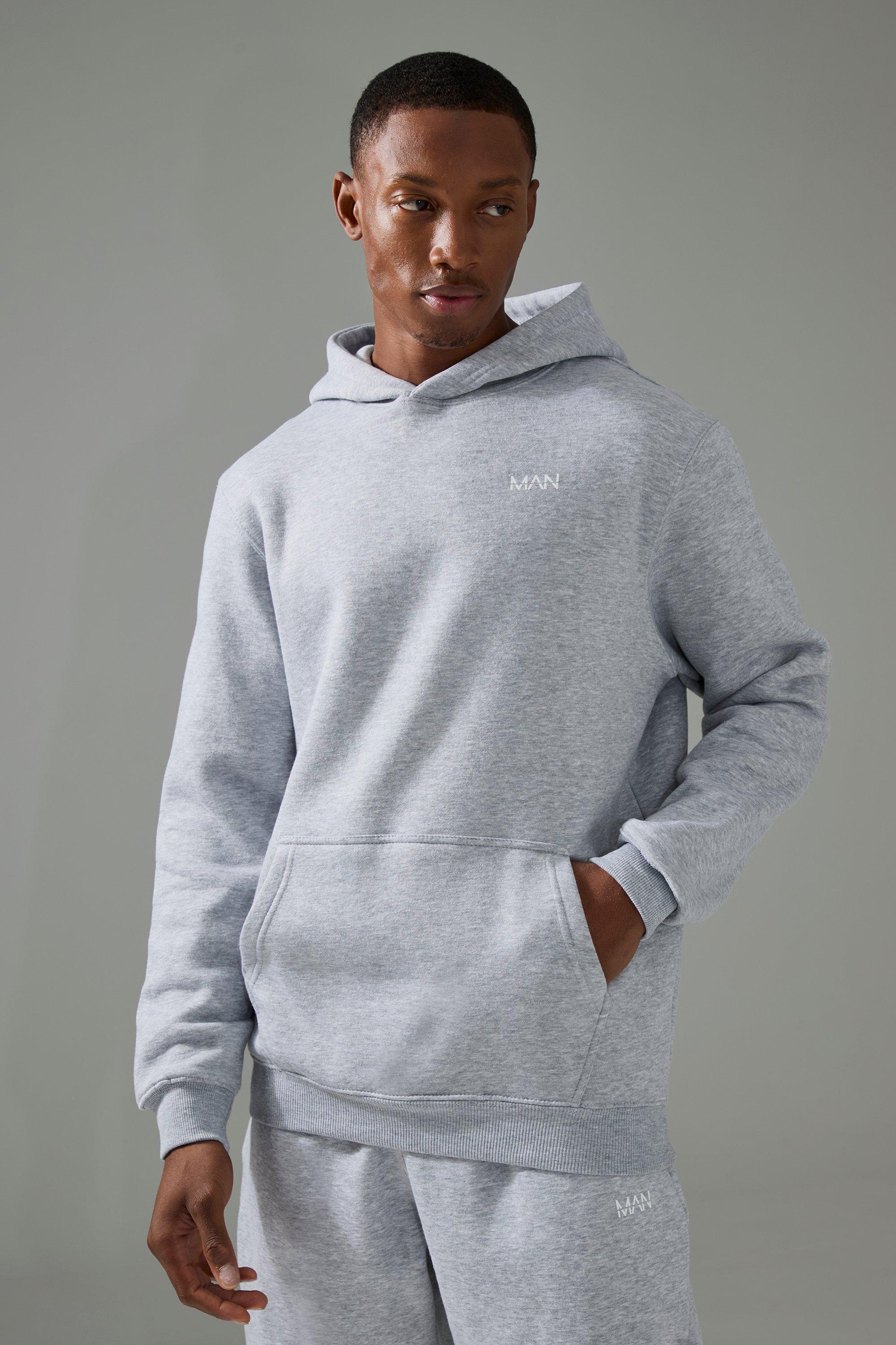 Felpa Man Active Regular Fit con cappuccio, Grigio