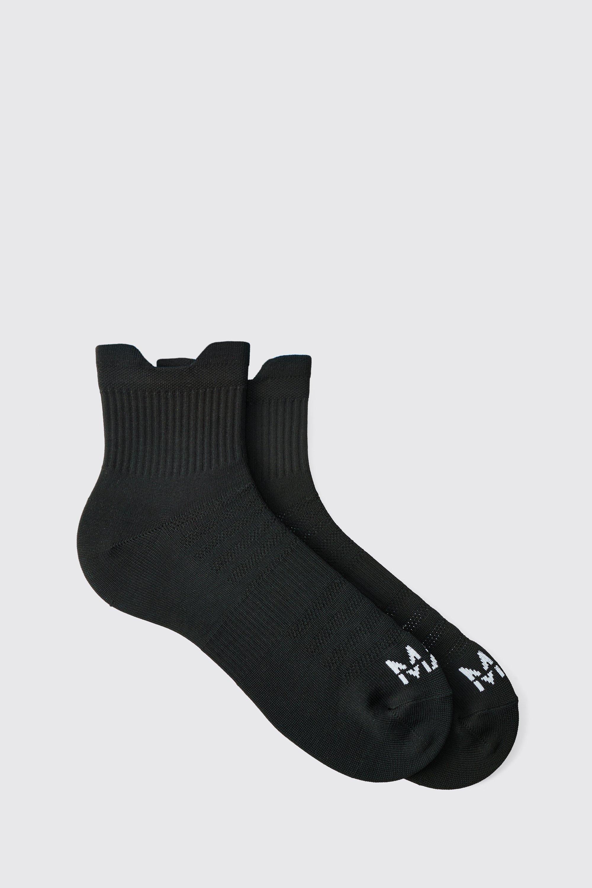 Mens Black Man Active Performance Trail Ankle Sock, Black