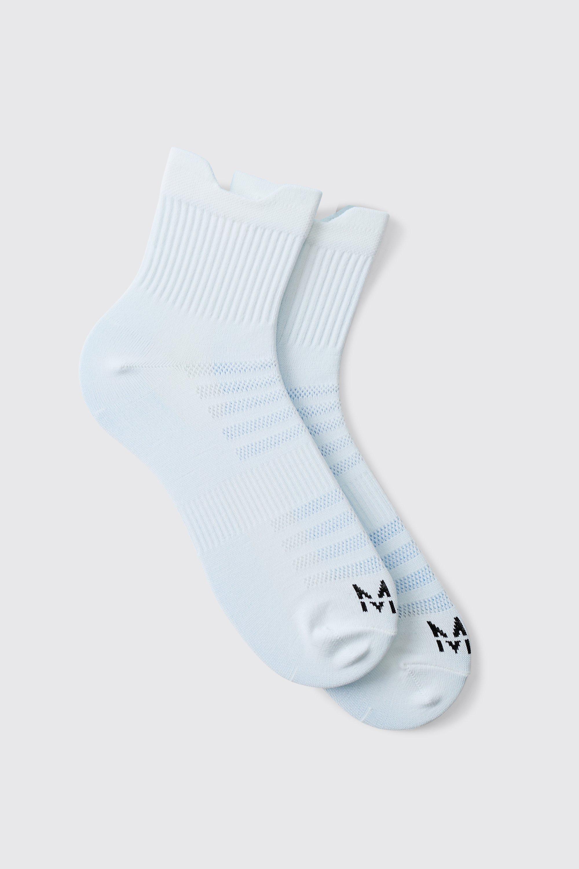 Mens White Man Active Performance Trail Ankle Sock, White