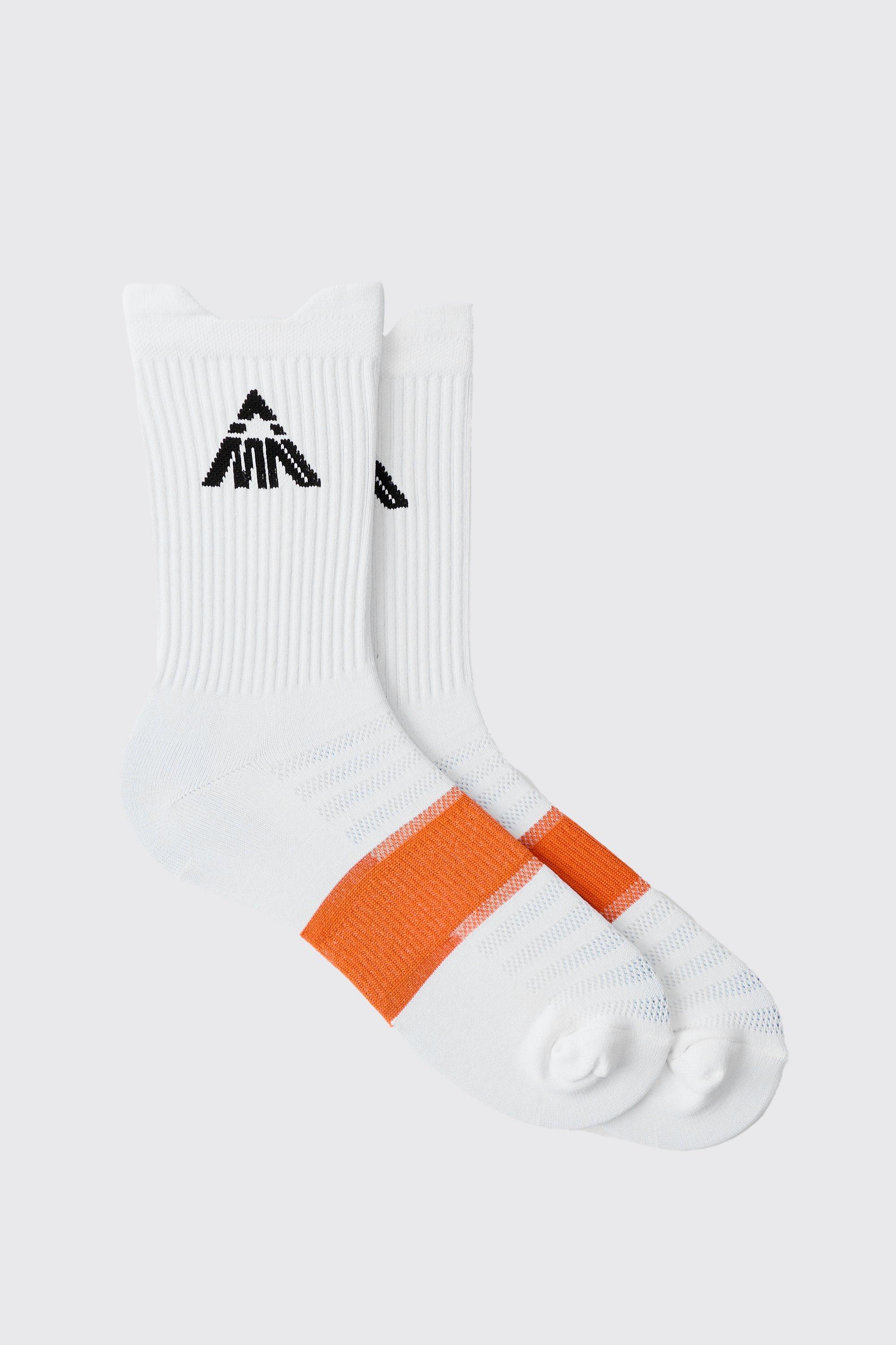 Mens White Man Outdoors Performance Trail Crew Sock, White