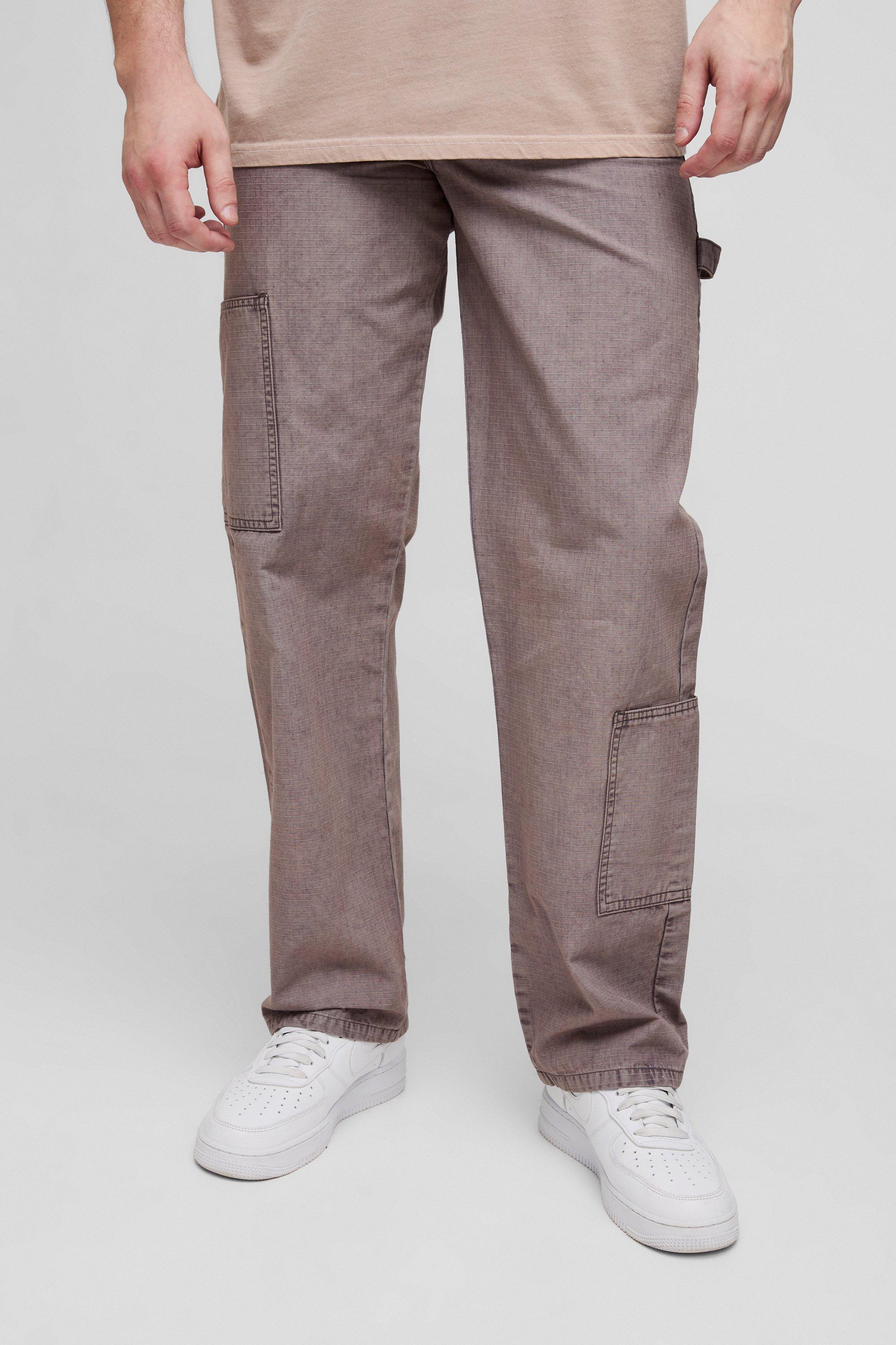 Boohoo Tall Gebleekte Ribfluwelen Baggy Utility Broek, Chocolate