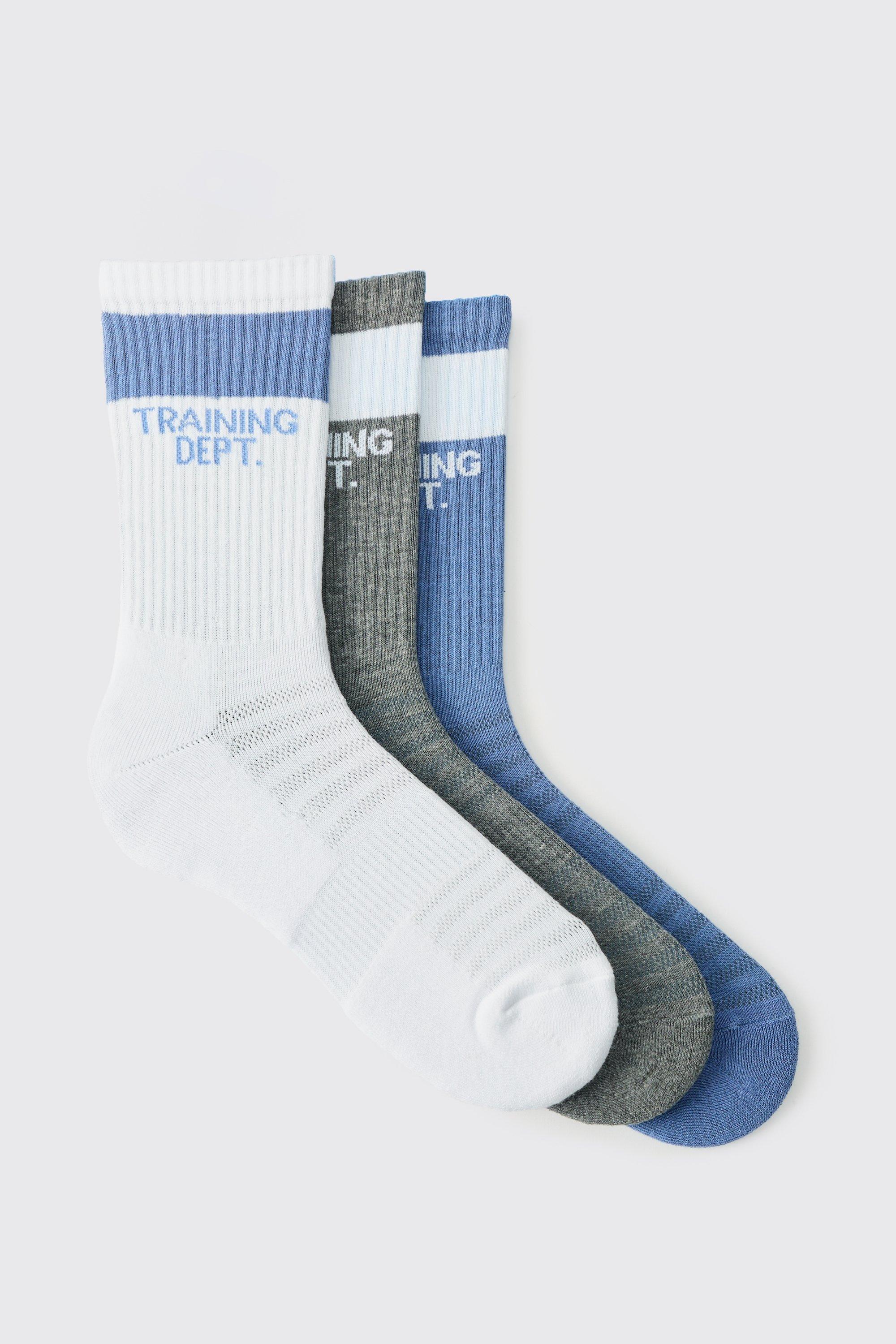 Mens Multi Man Active Training Dept Cushioned Crew, Multi