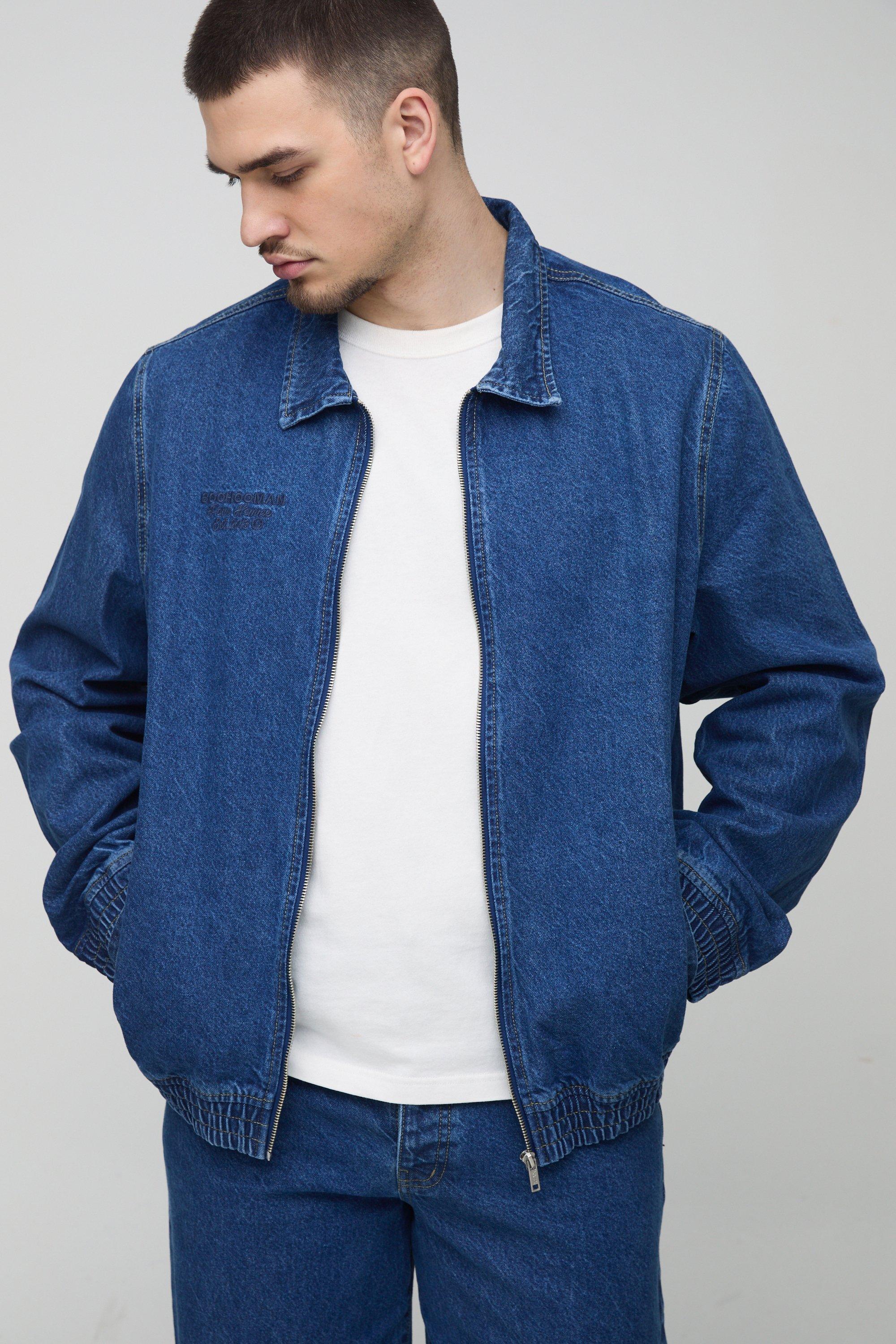 Giacca Bomber Tall con ricami, Azzurro