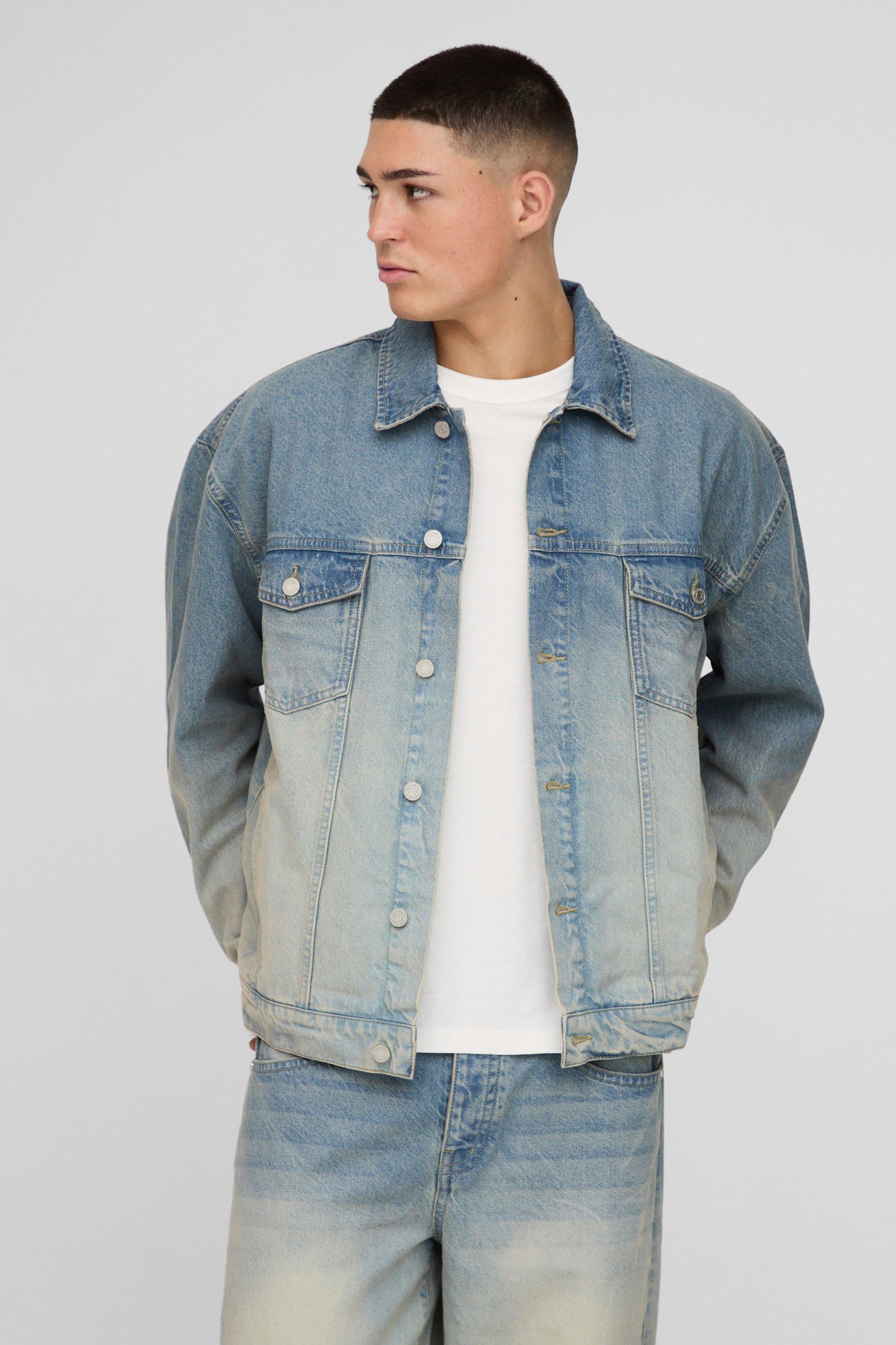 Giacca in denim oversize, Azzurro