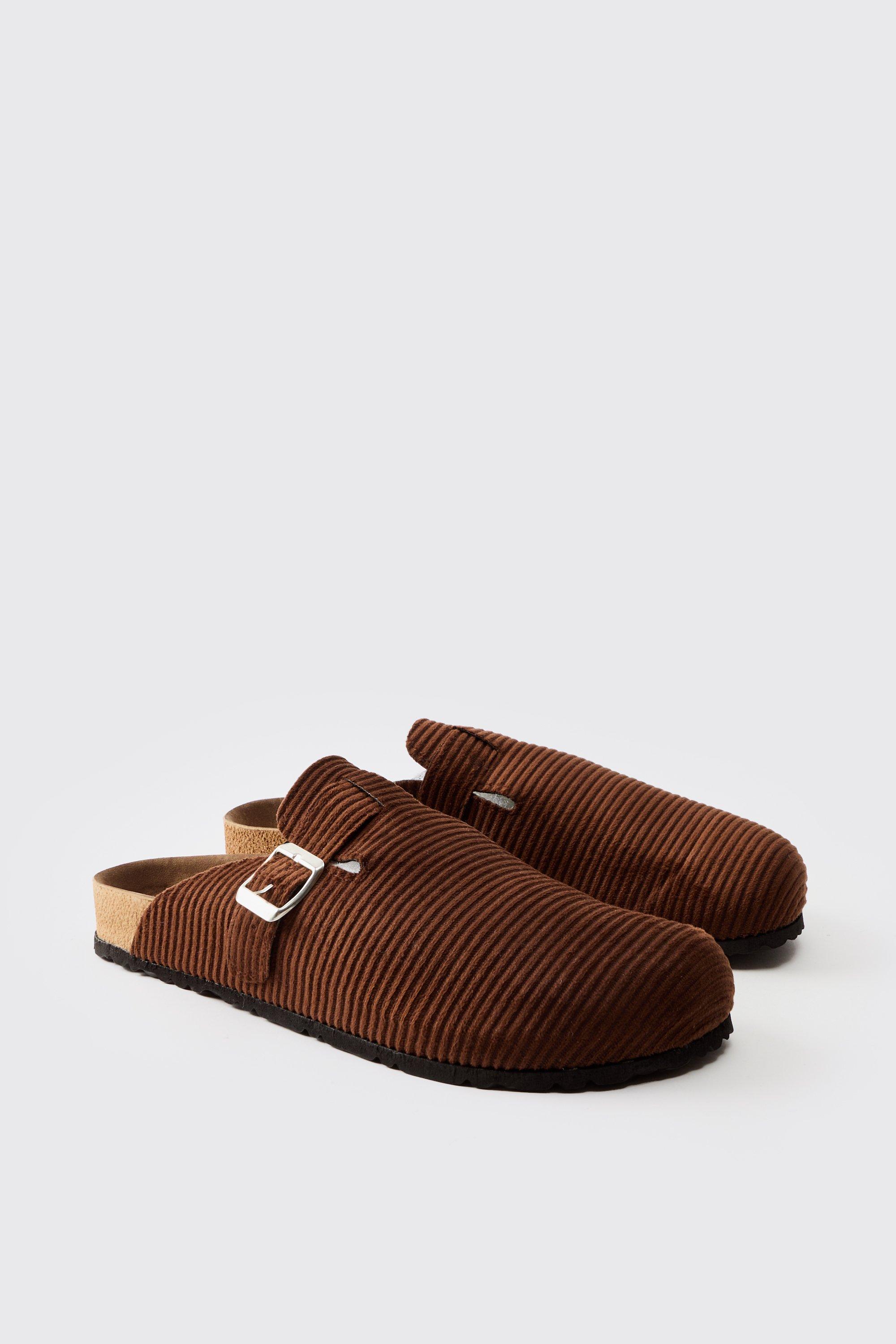 Mens Cord Mule in Brown, Brown