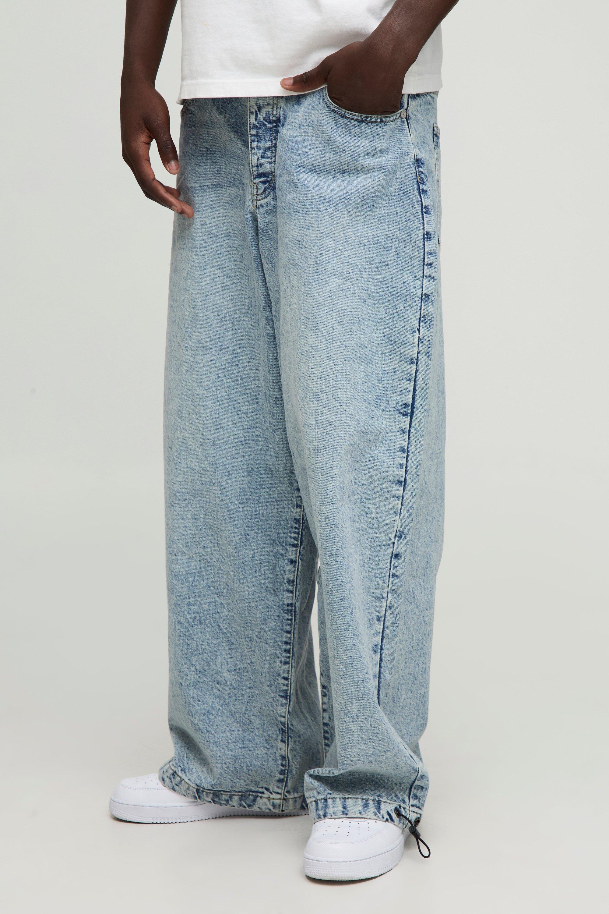 Jeans Parachute extra comodi slavati in blu, Azzurro