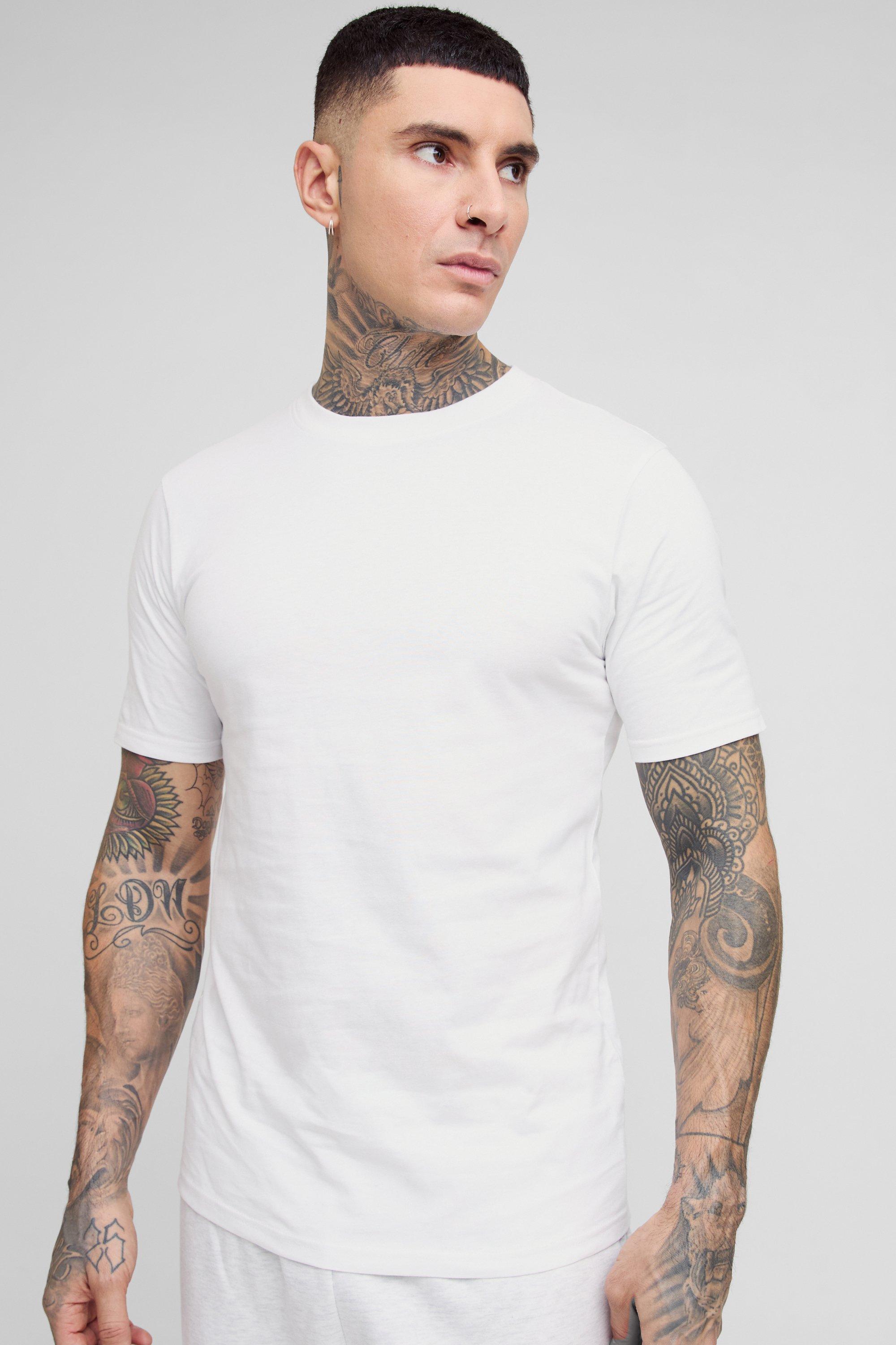 Image of T-shirt Tall Basic Slim Fit, Bianco