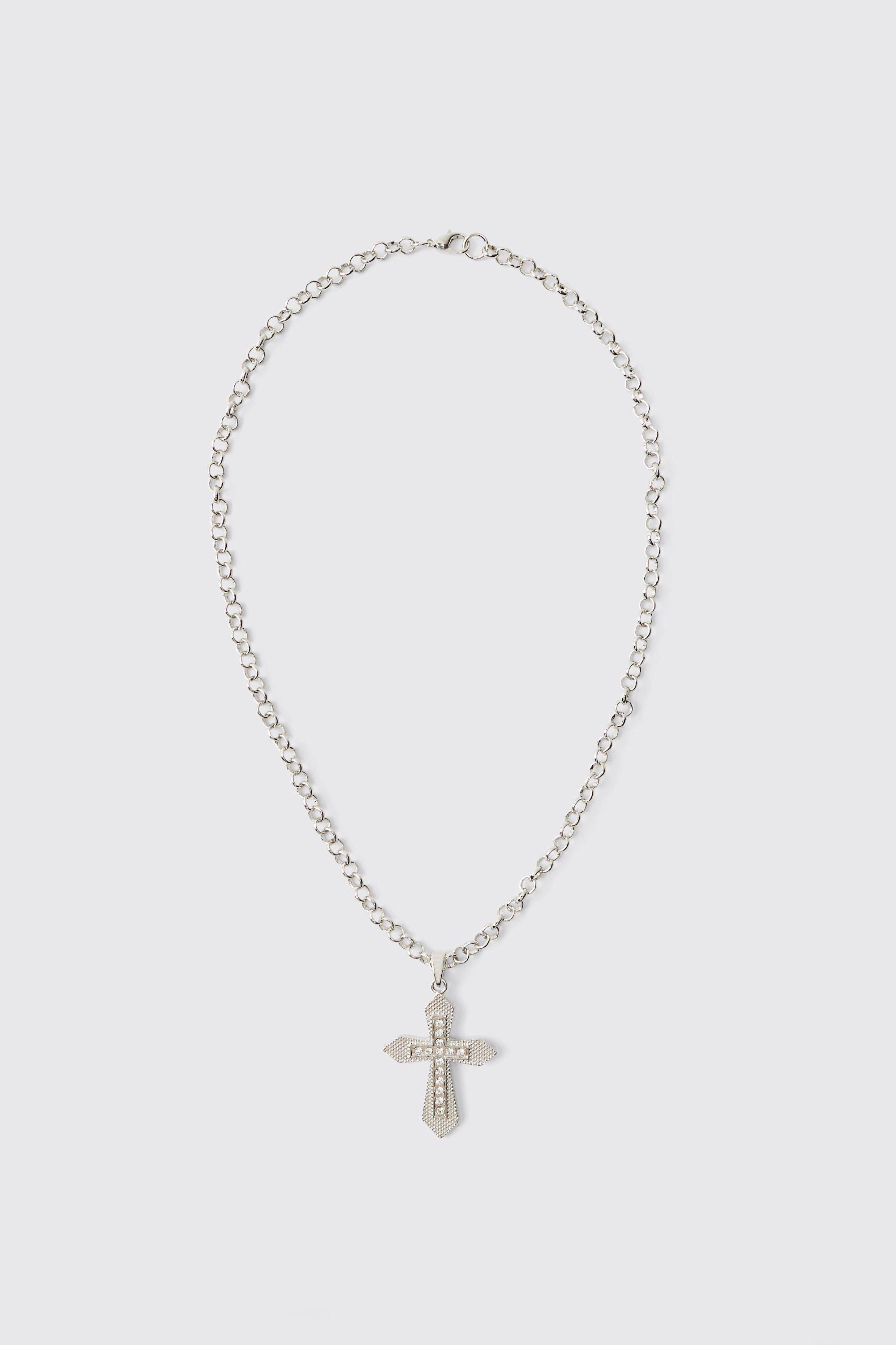 Collana a croce in argento, Grigio