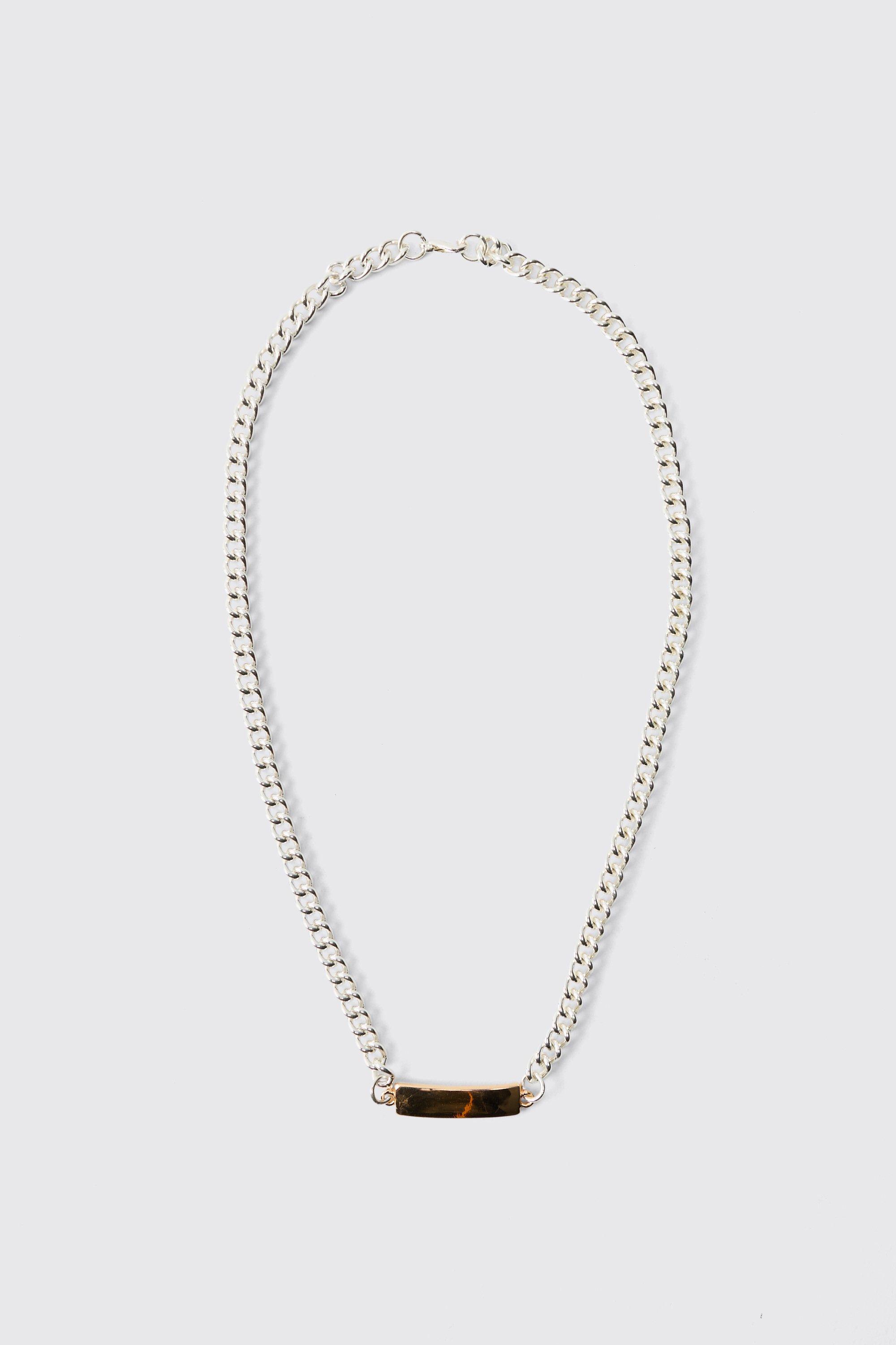 Collana a catena con etichetta color oro, Metallics