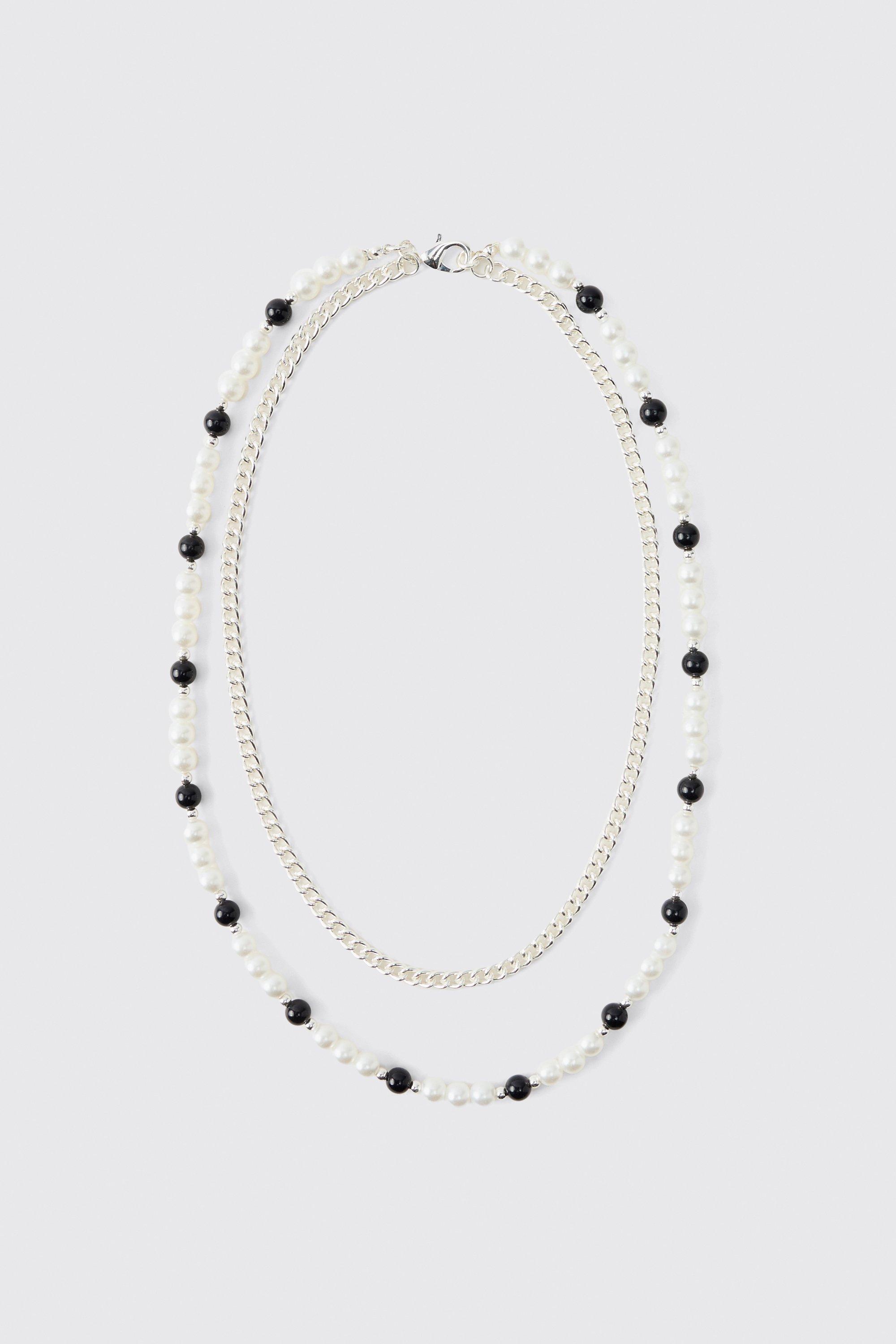 Collana di perle a più fili, Bianco