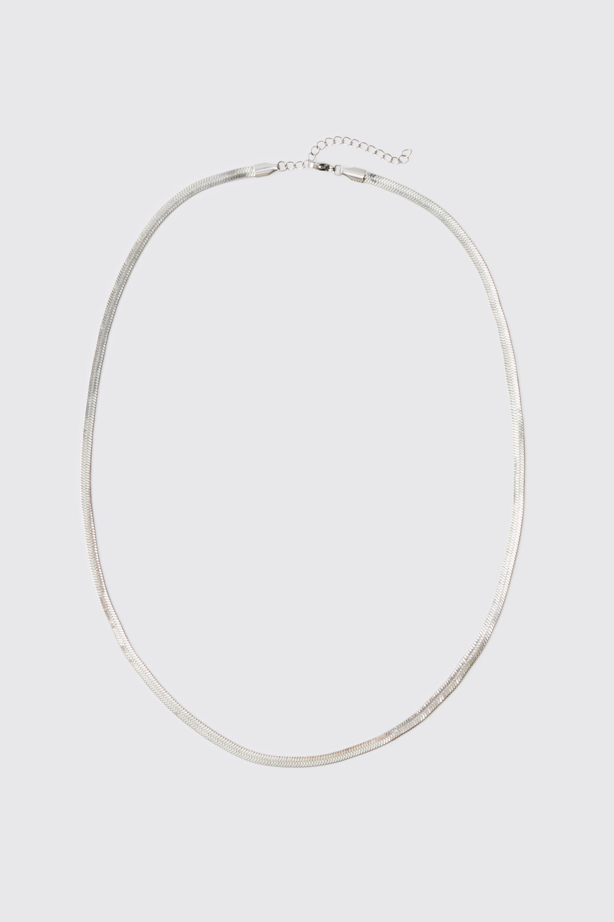 Mens Grey Silver Zip Necklace, Grey