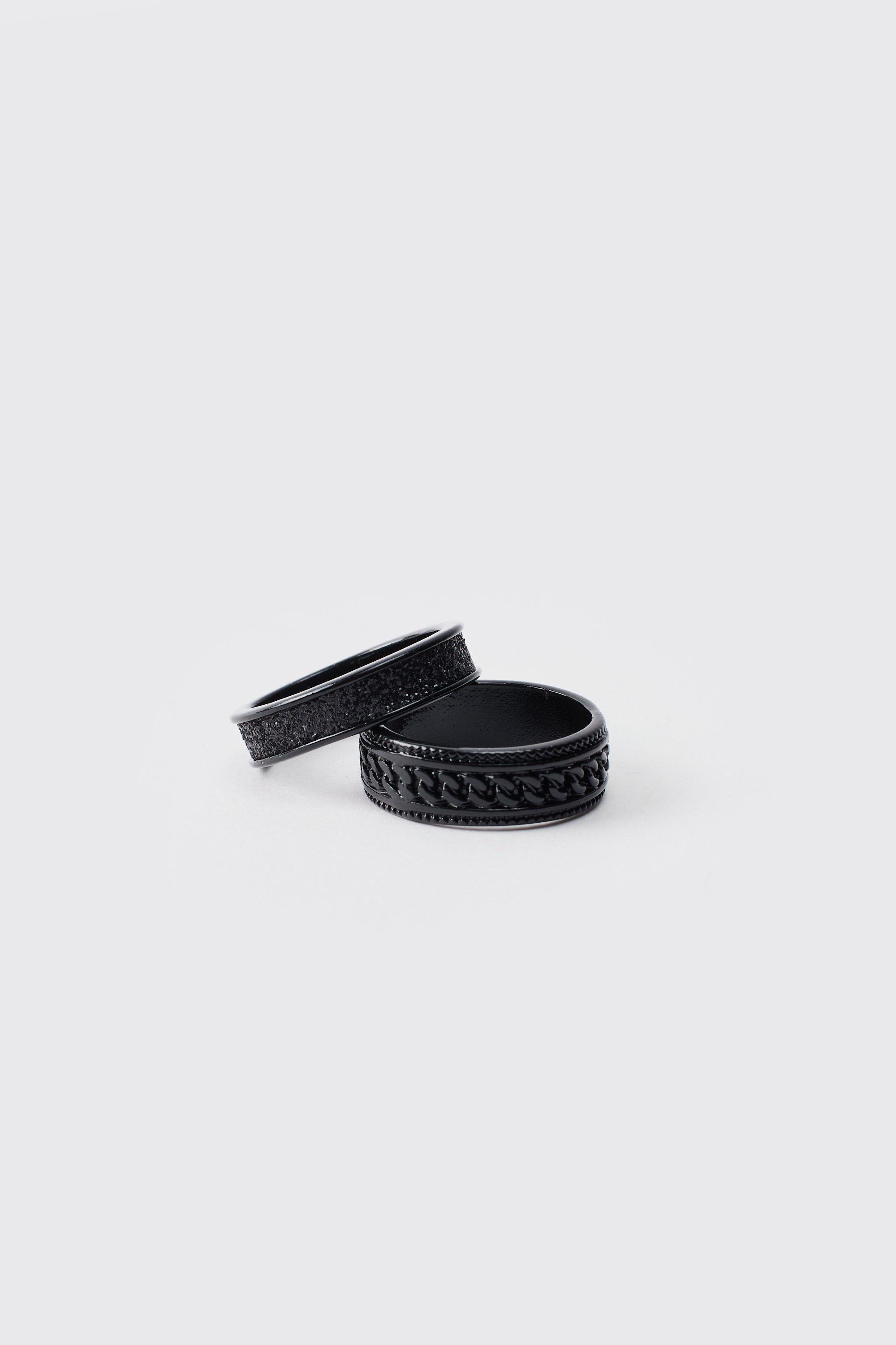 Anelli neri - set di 2 paia, Nero