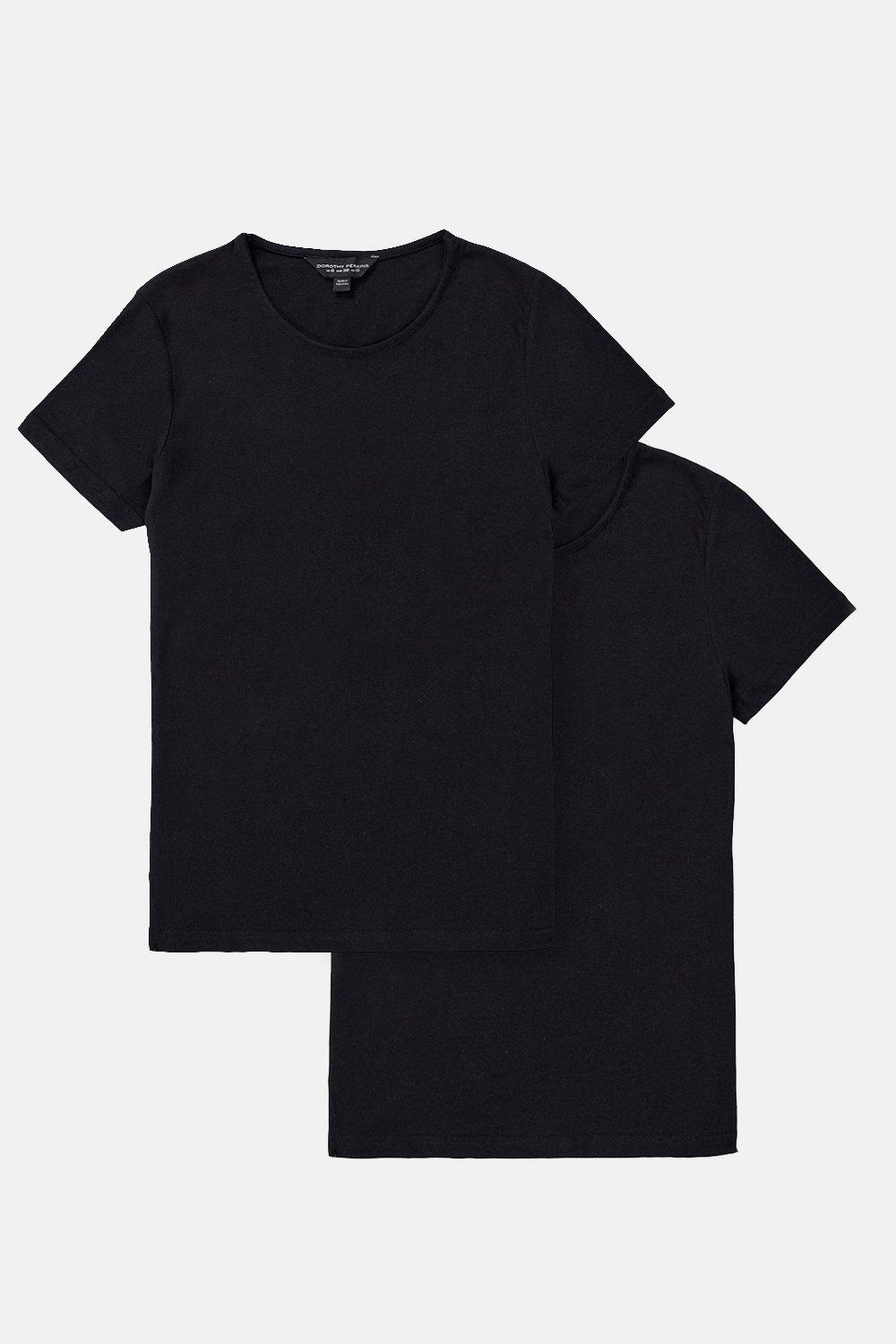 Women’s 2 Pack Cotton Crew Neck T-Shirt - black - 12