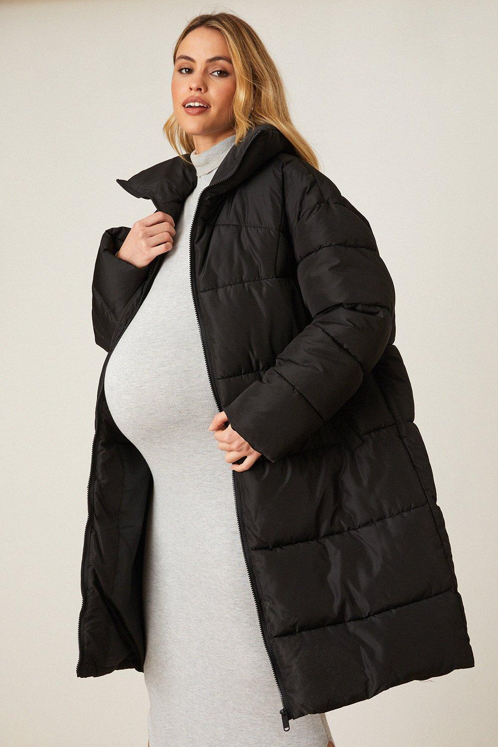 Womens Maternity Padded Longline Coat