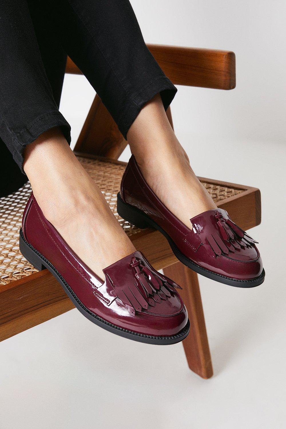 Womens Wide Fit Leigh Fringe Loafers