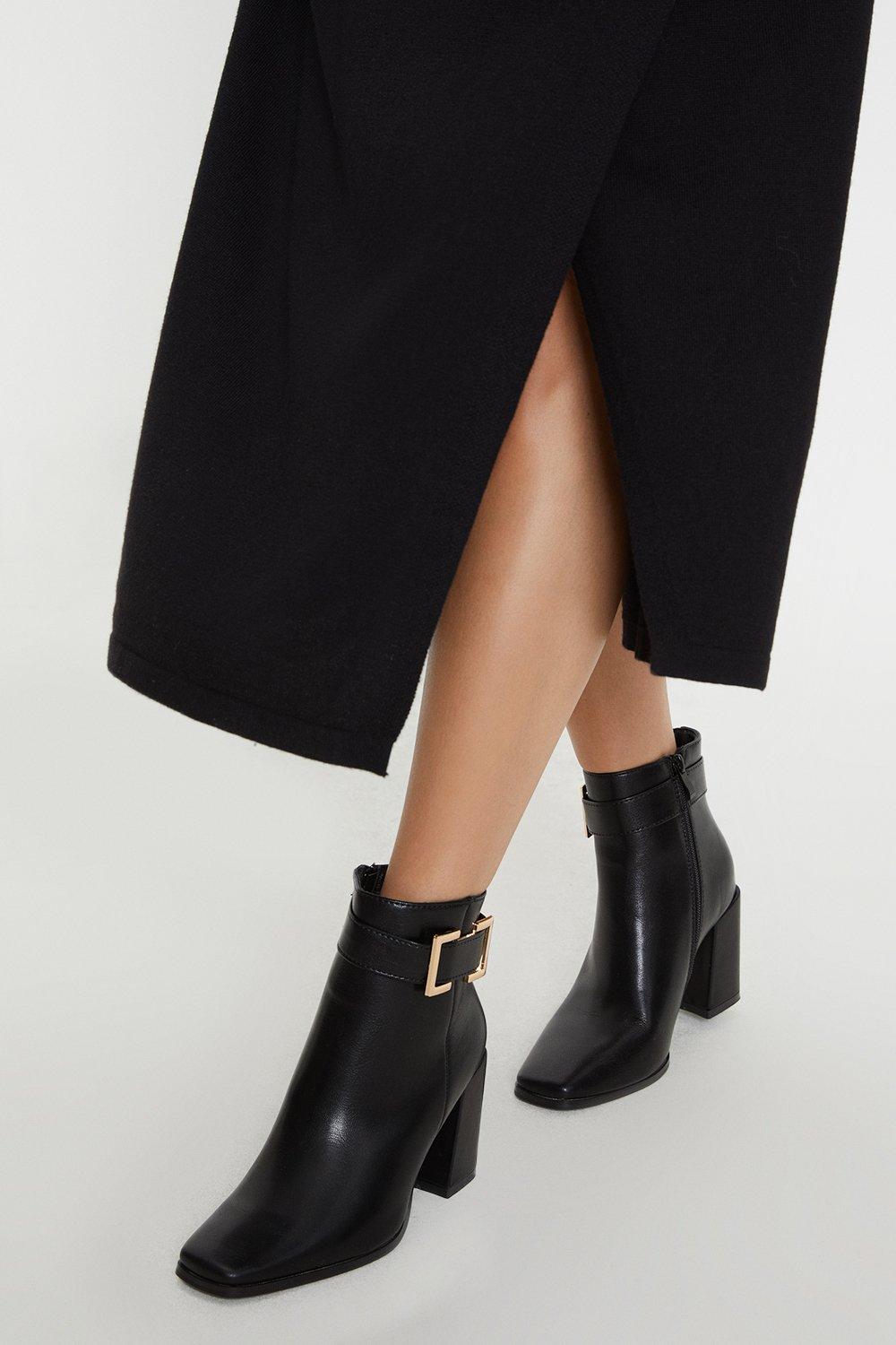 Womens Alto Buckle Detail zip Up Ankle Boots