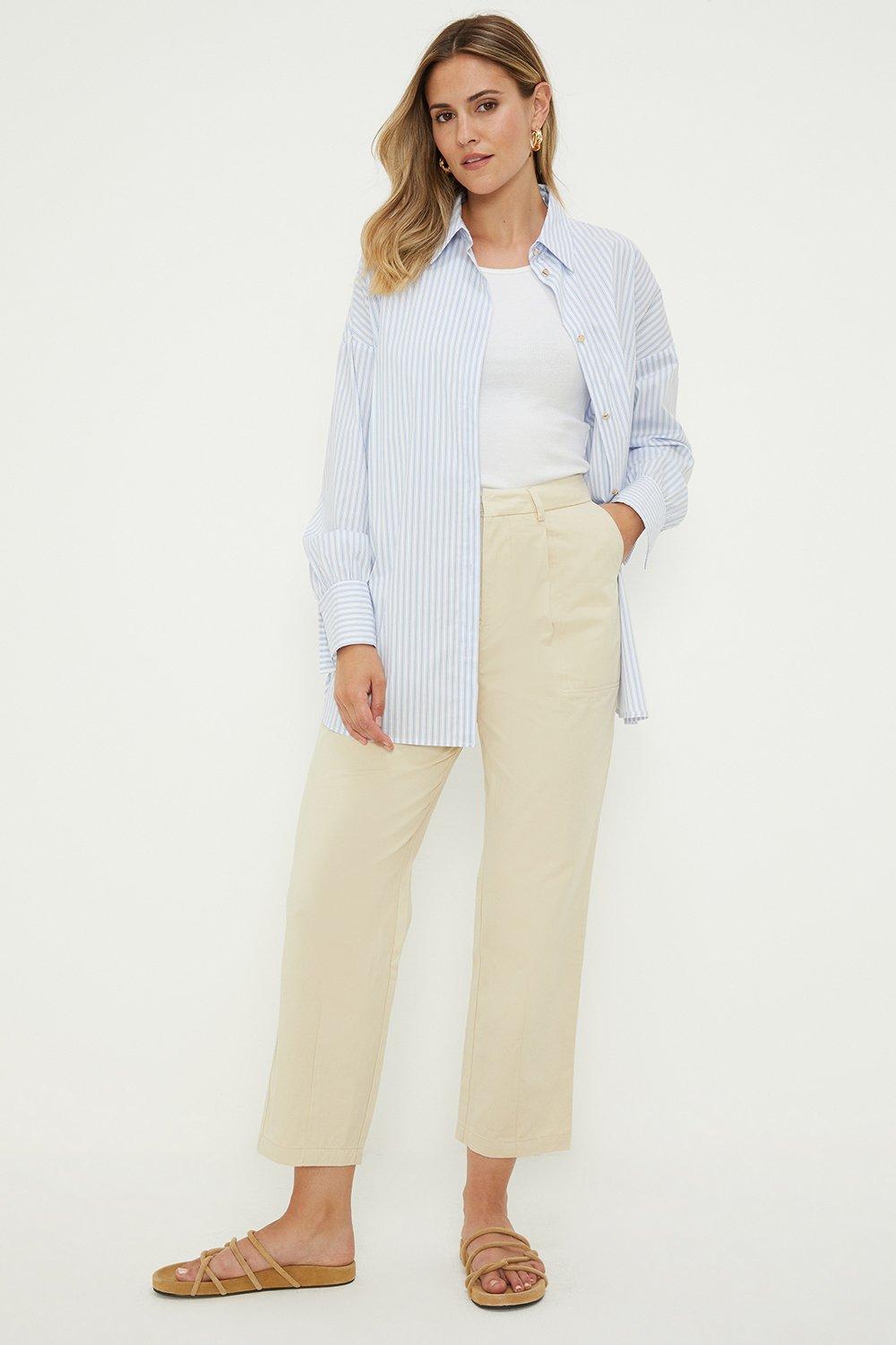 Womens Tall Cotton Crop Trousers
