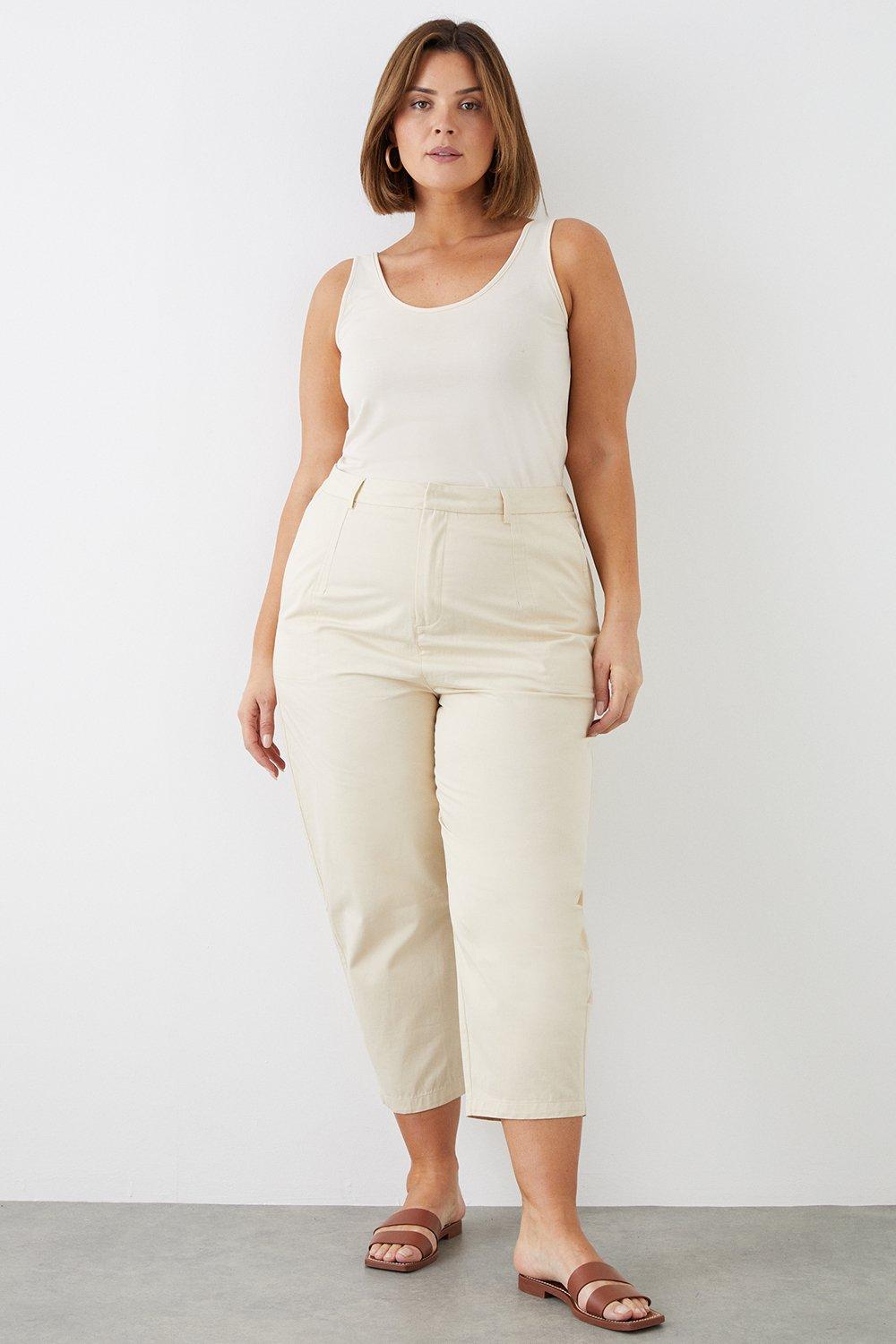 Womens Curve Cotton Crop Trousers