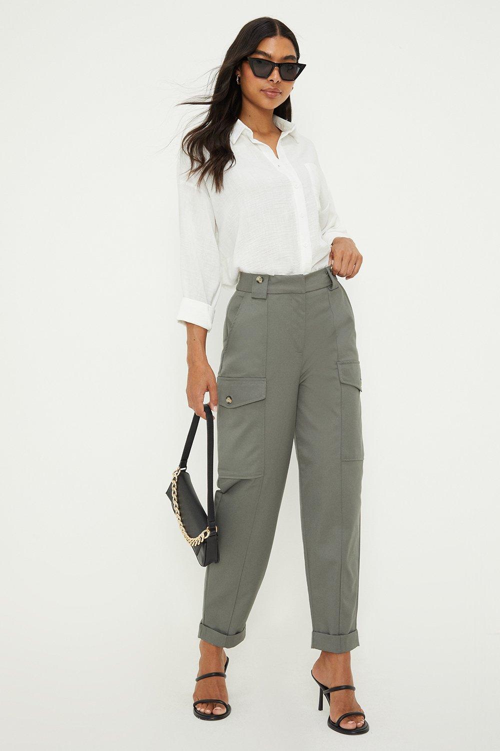 Womens Cargo Pocket Tailored Trousers