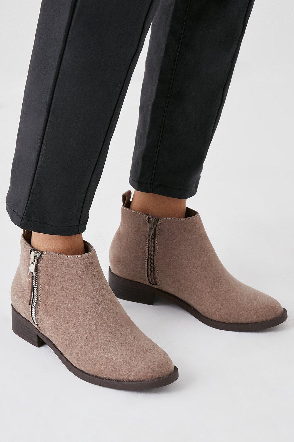 Womens Madrid Zip Up Ankle Boots