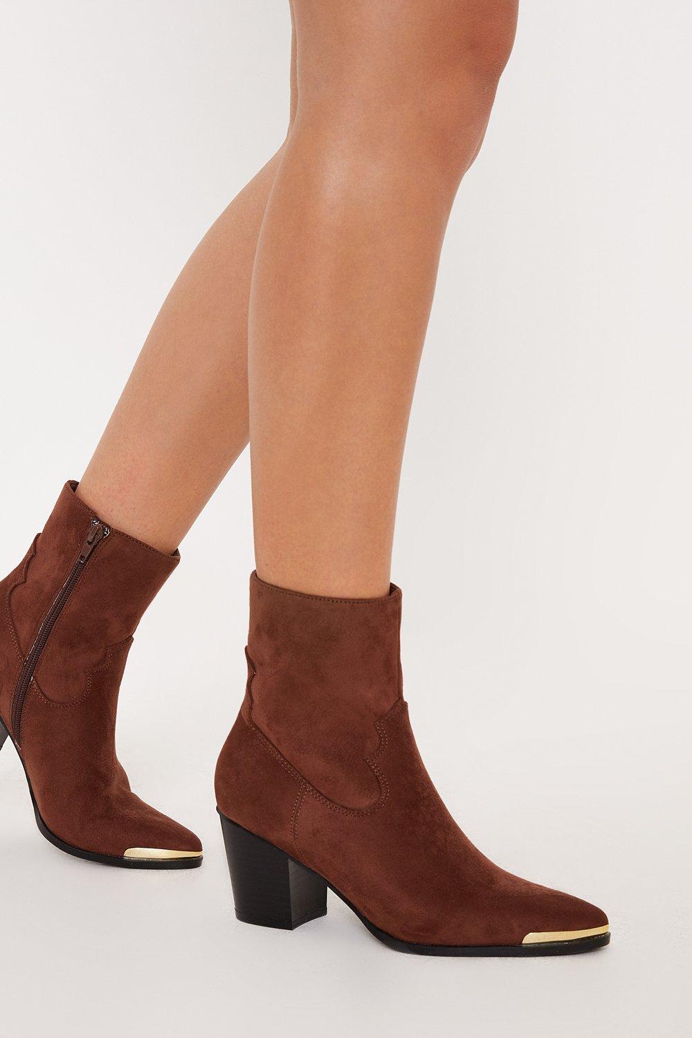Womens Faith: Ally Metal Detail Ankle Boots
