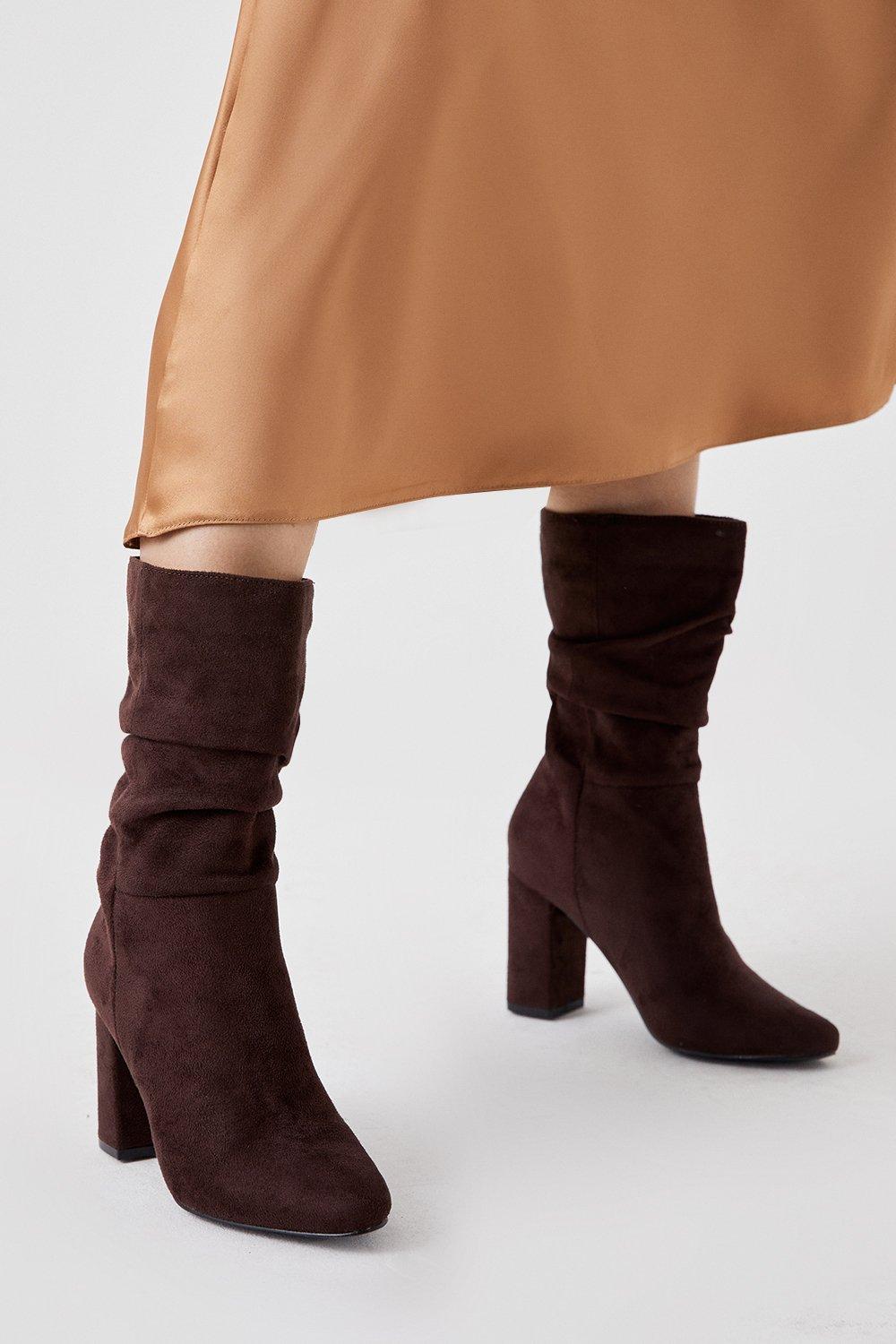 Womens Kal Ruched Calf Boots