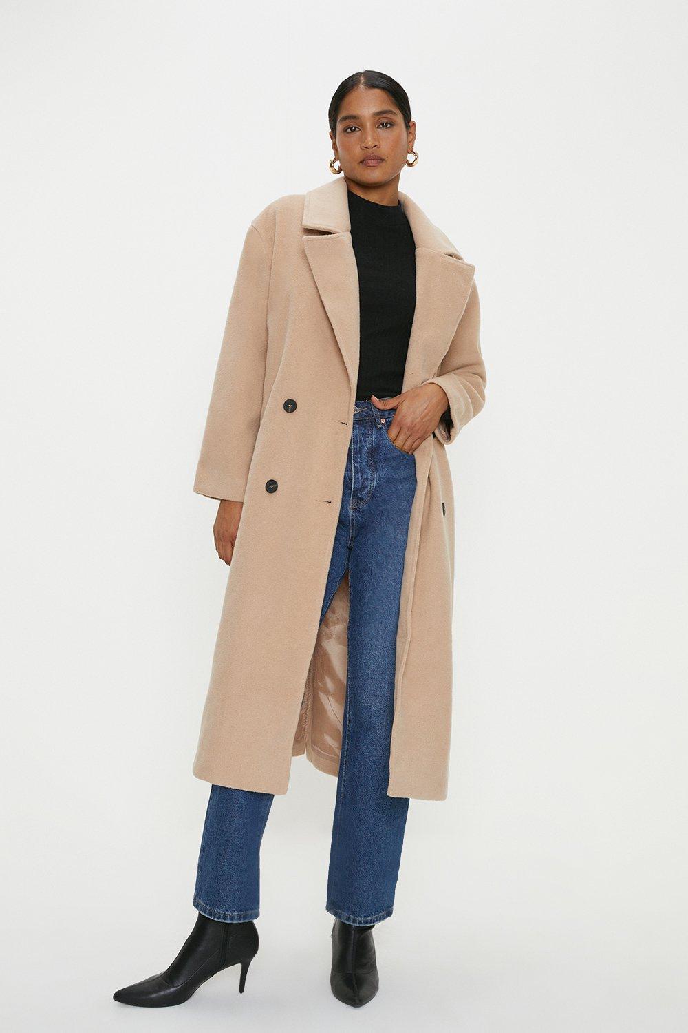 Womens Longline Double Breasted Coat