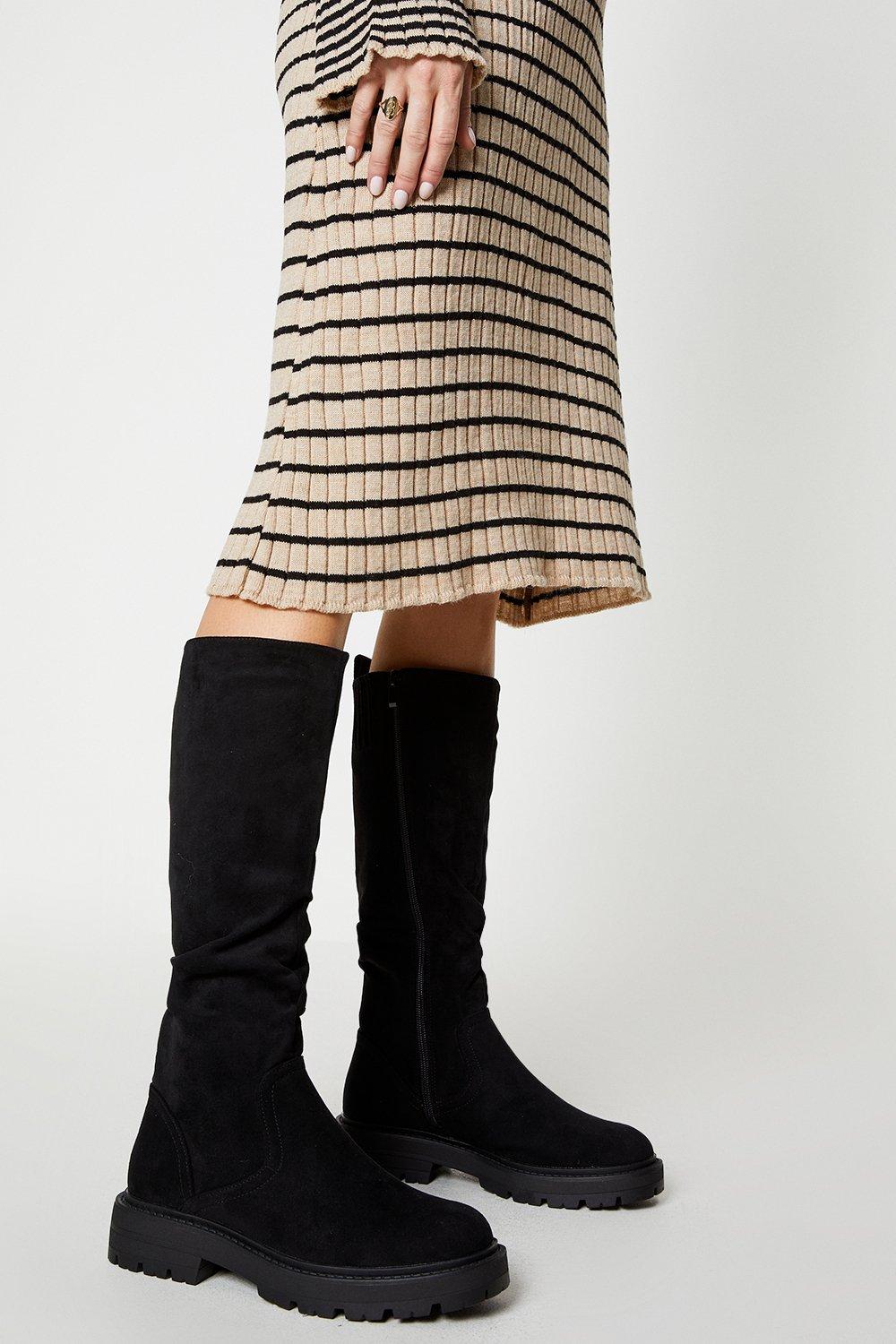 Womens Faith: Kirpa Chunky Rouched Knee High Boots