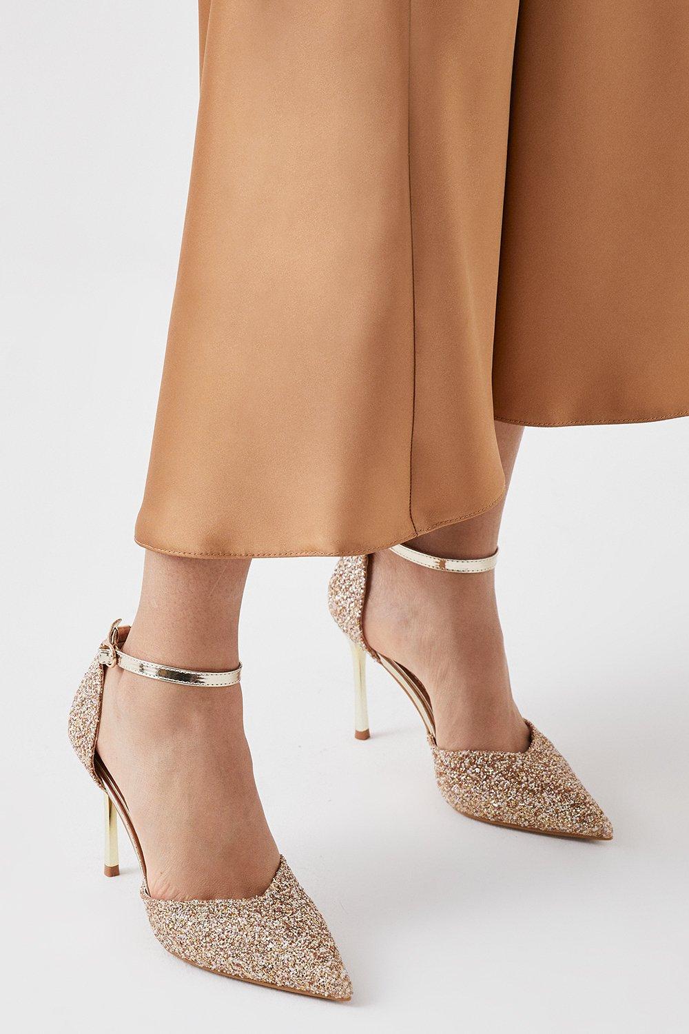 Womens Faith: Corrine Glitter Pointed Court Shoes