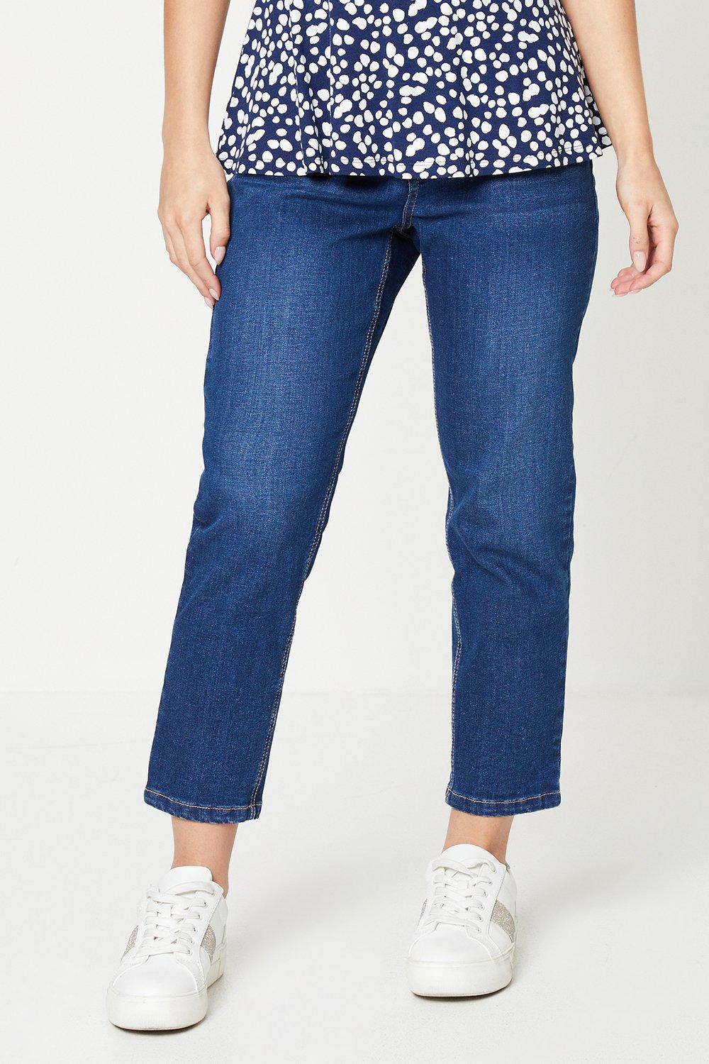 Womens Petite Comfort Slim Mom Jeans