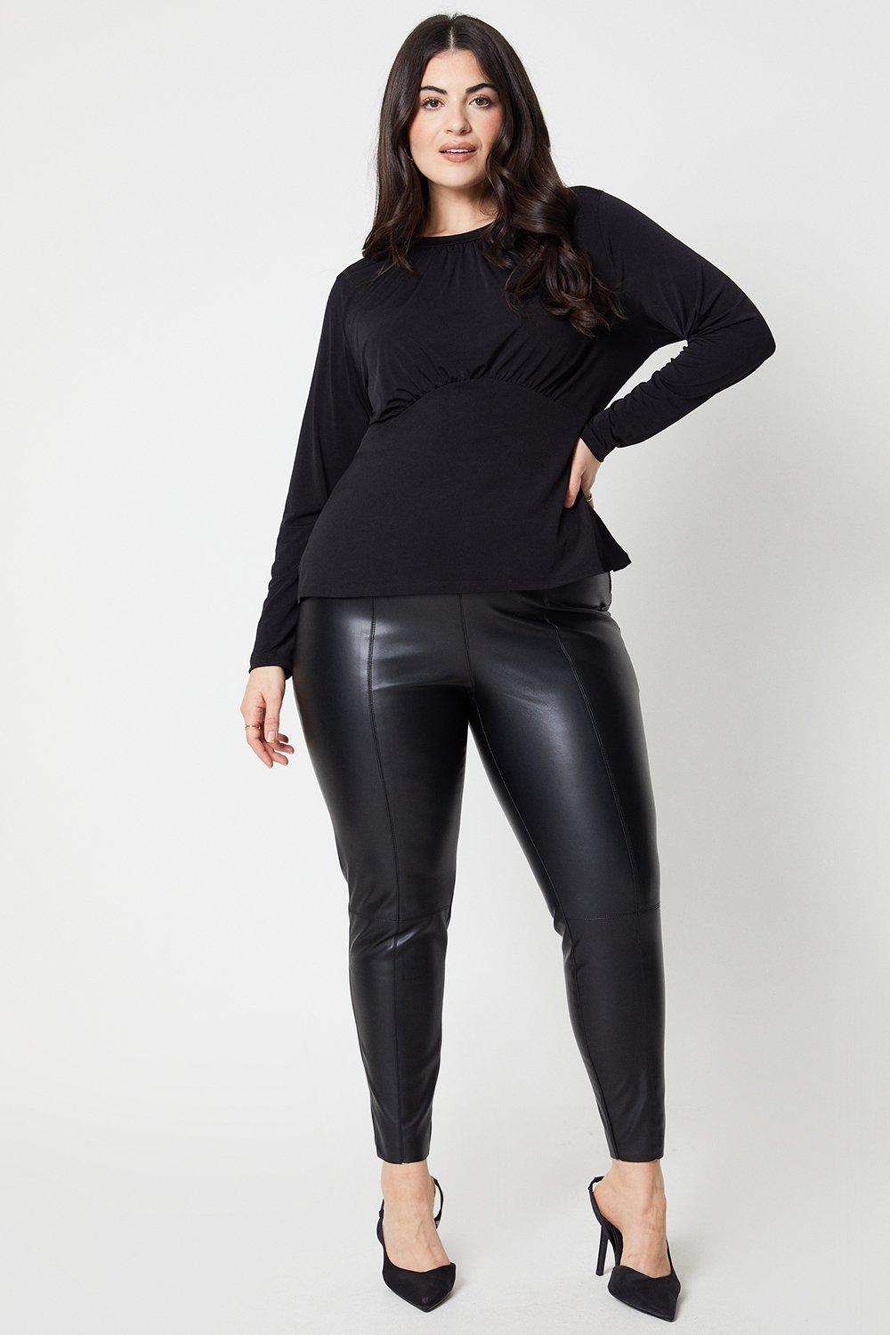 Womens Curve High Neck Long Sleeve Top