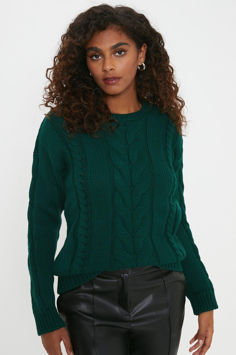 Womens Cable Knitted Jumper