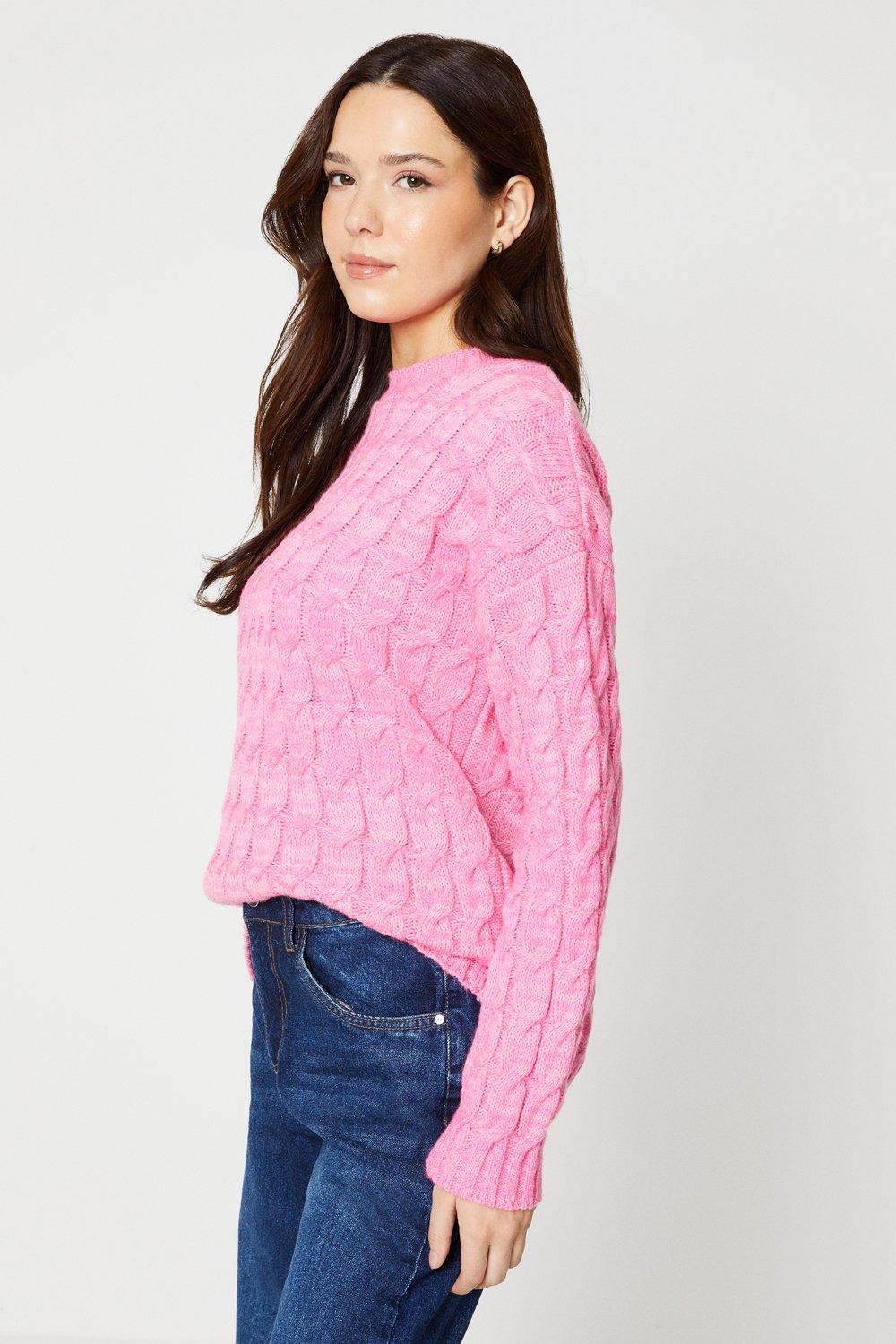 Womens Long Sleeve Cable Knit Jumper