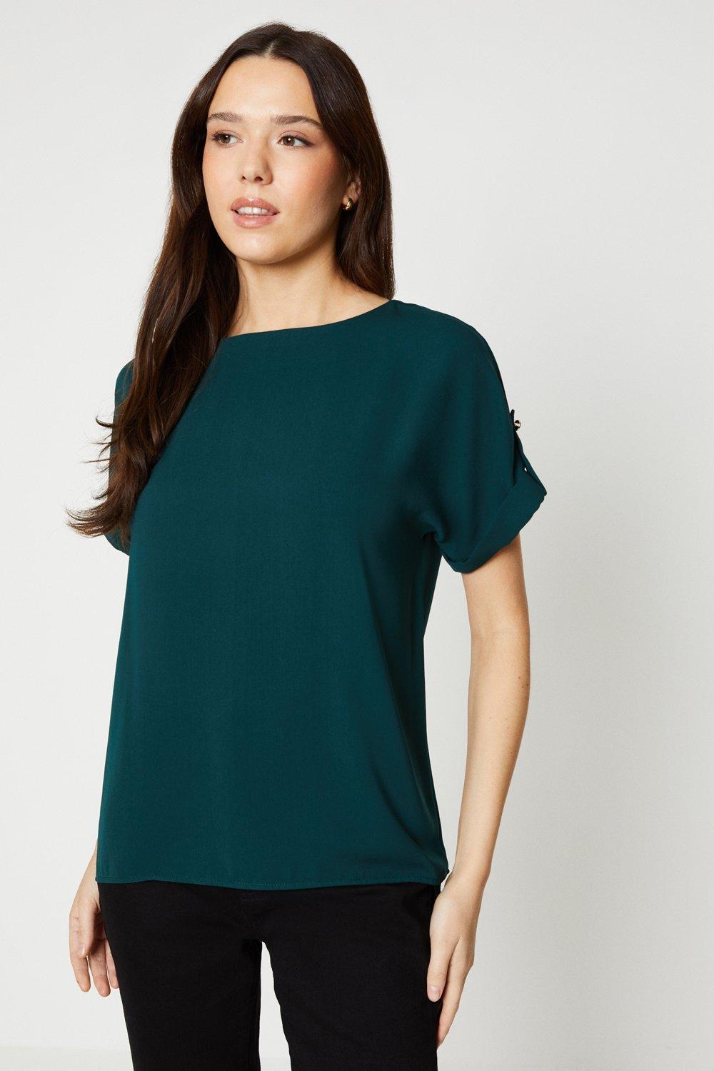 Womens Roll Sleeve Blouse