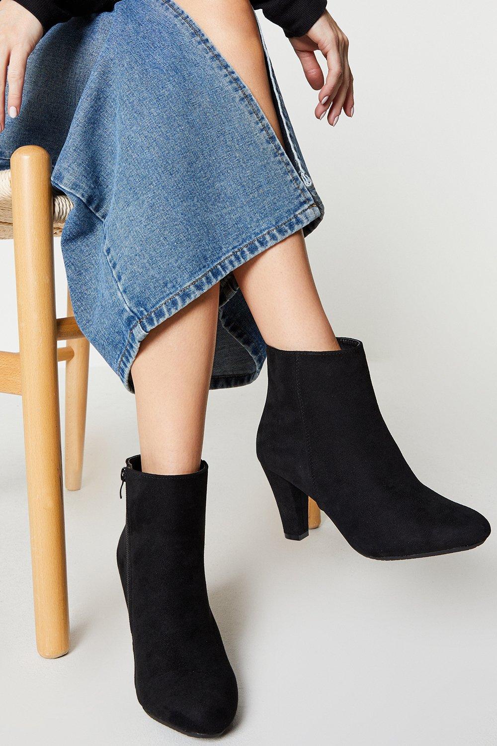 Womens Amy Mid Block Heel Ankle Boots
