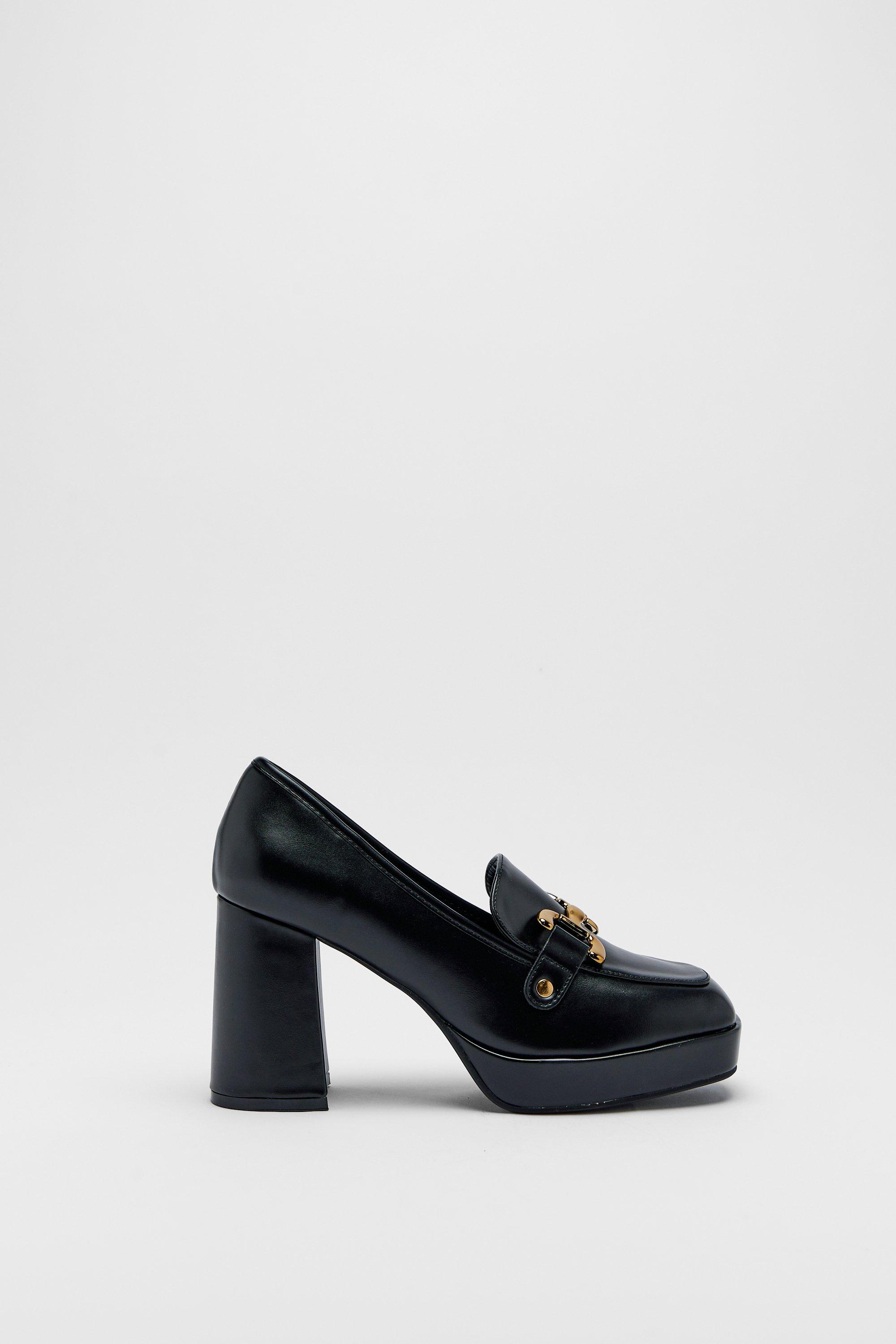 Womens Faux Leather Strap Mary Jane - black