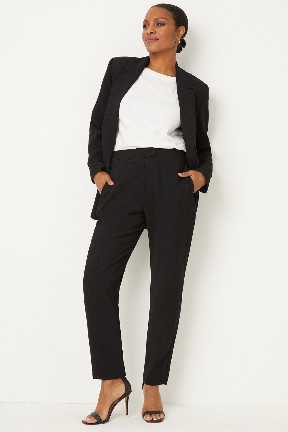 Womens Black Tapered Trousers