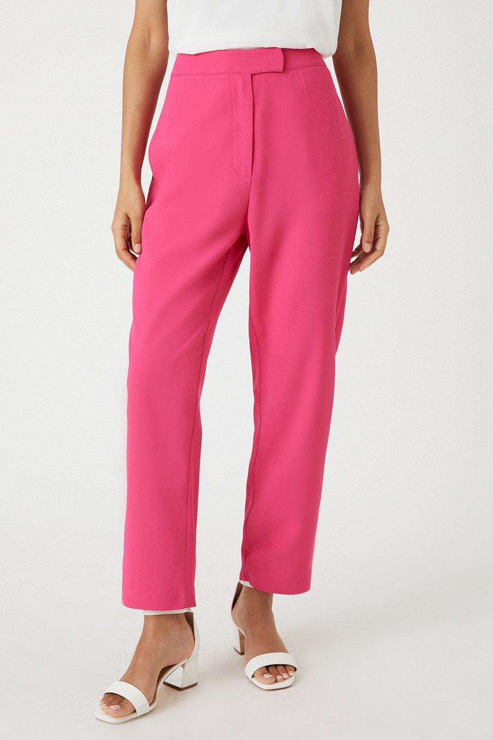 Womens Petite Pink Tapered Trousers