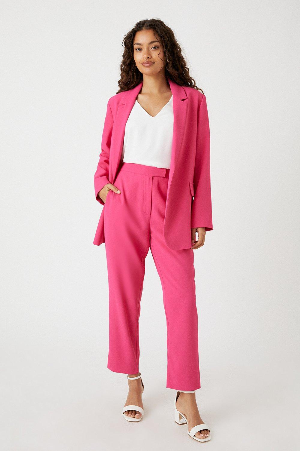 Womens Petite Pink Relaxed Blazer