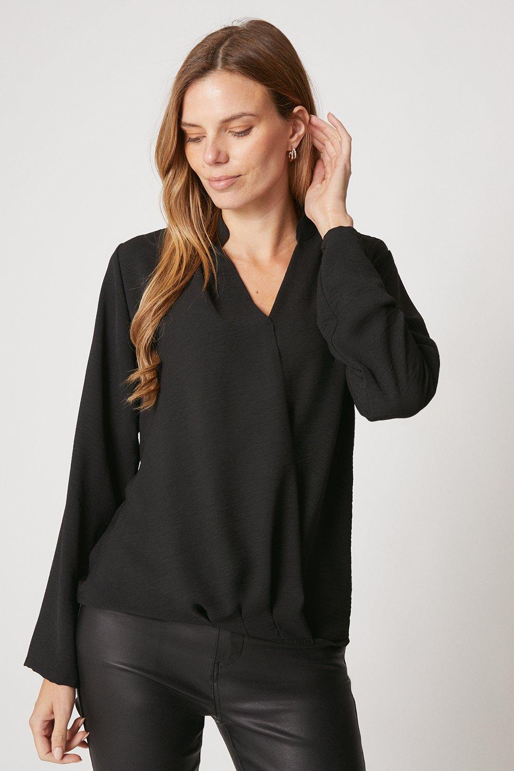 Womens Long Sleeved Wrap Top